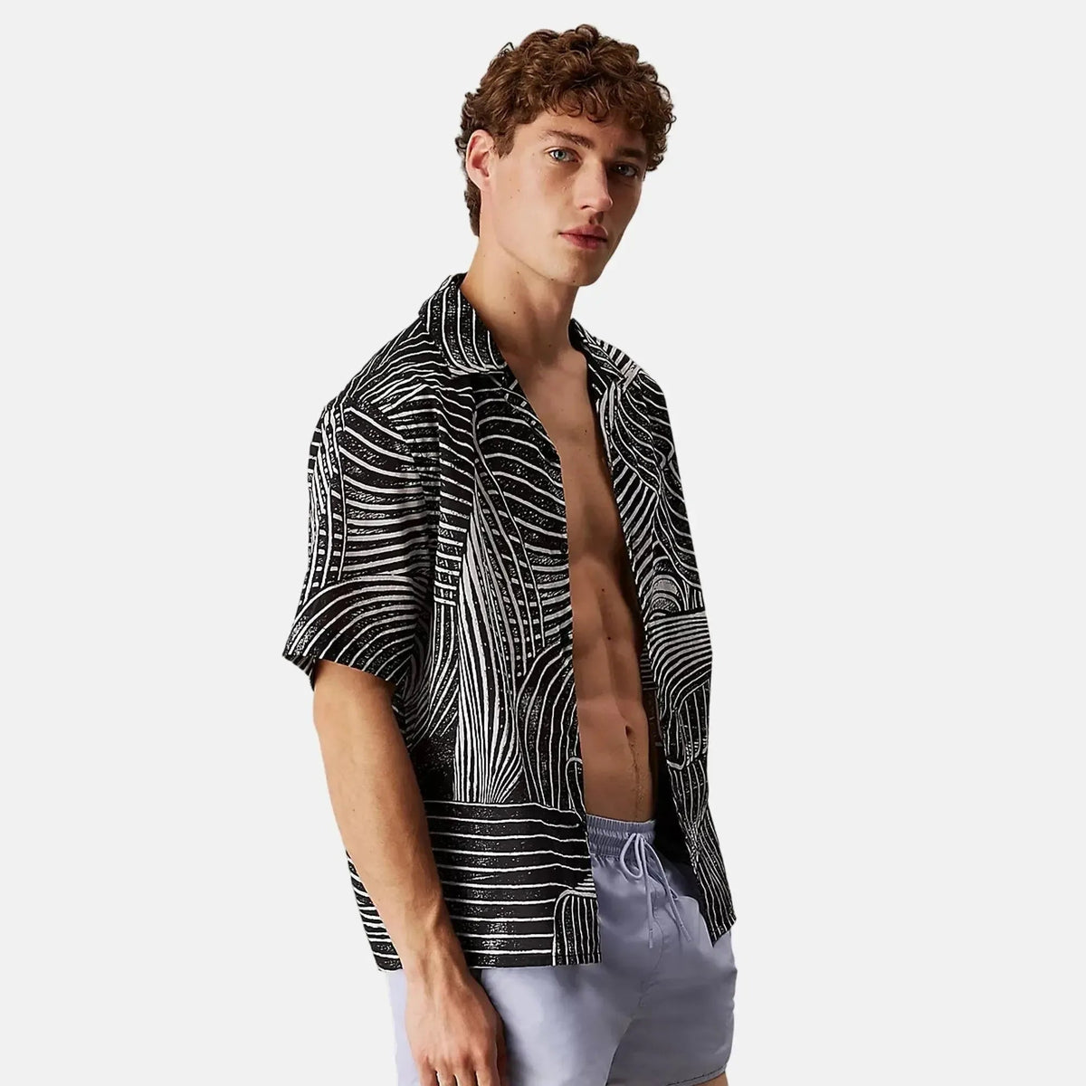 Calvin Klein All Over Printed Beach Shirt Palm Leaves AOP | Northern Threads Designer Menswear