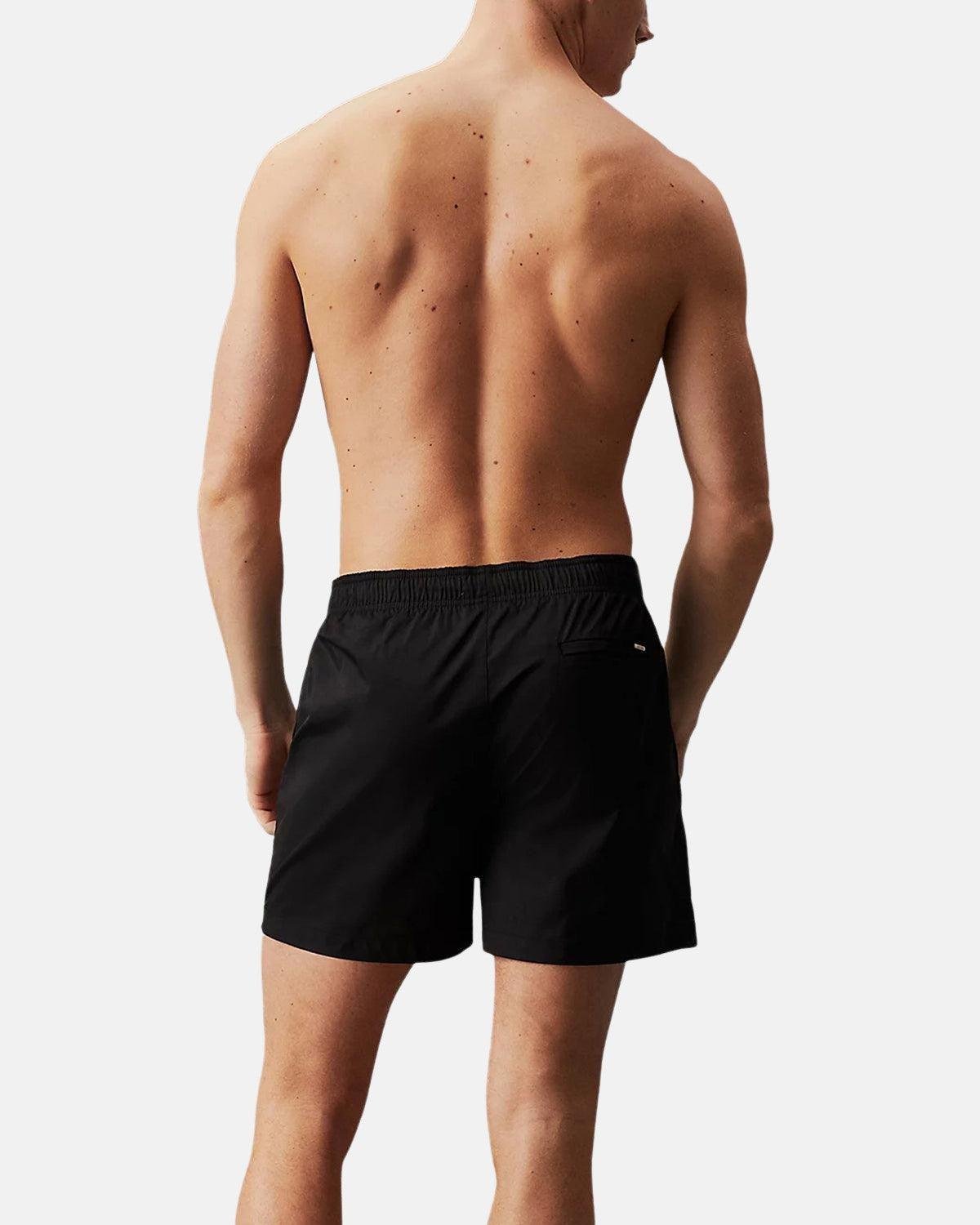 CALVIN KLEIN MEDIUM DRAWSTRING SWIM SHORTS BLACK - northern threads