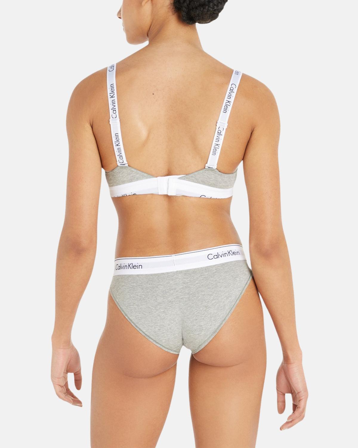CALVIN KLEIN WOMENS MODERN COTTON BIKINI BRIEFS GREY HEATHER - northern threads