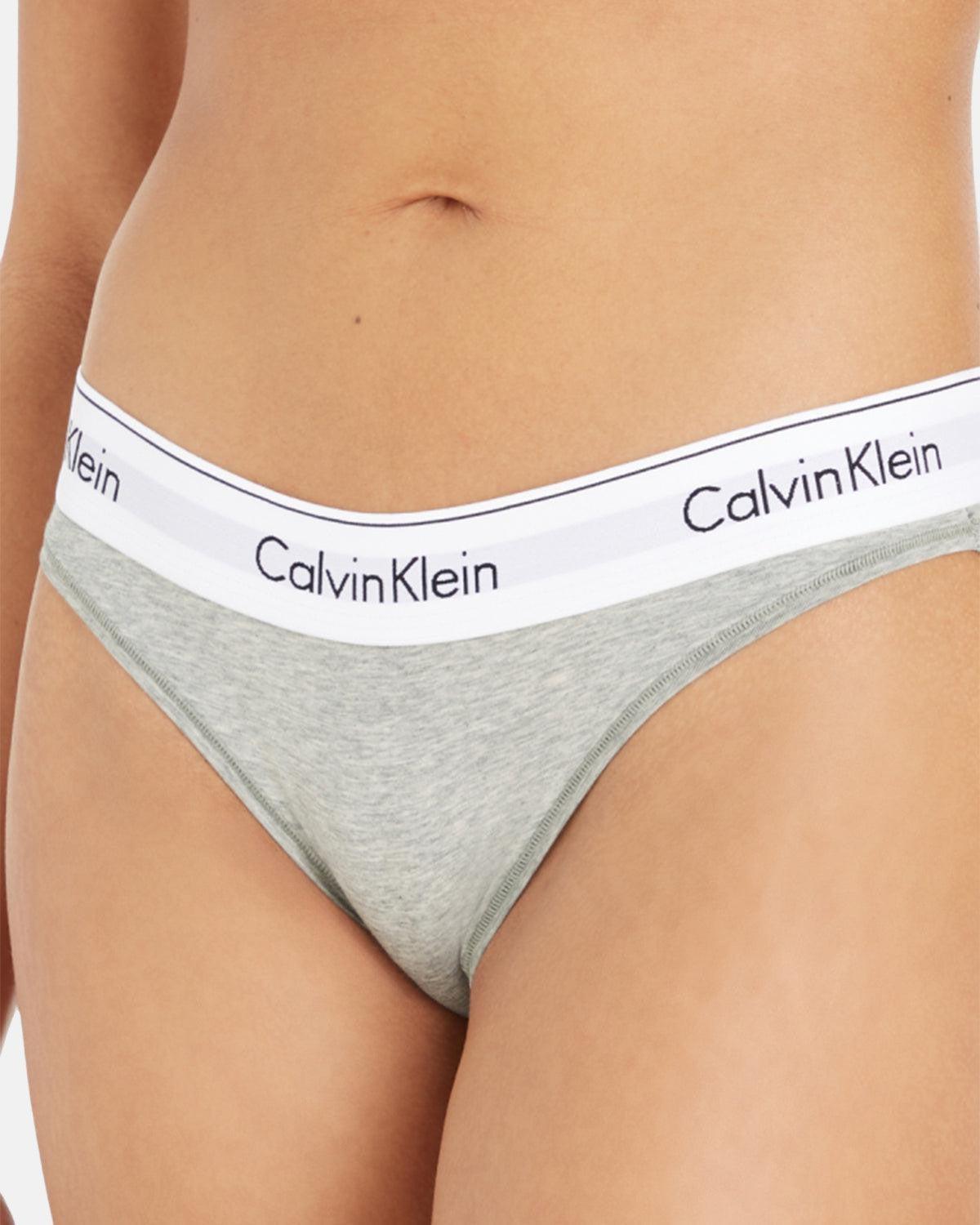CALVIN KLEIN WOMENS MODERN COTTON BIKINI BRIEFS GREY HEATHER - northern threads