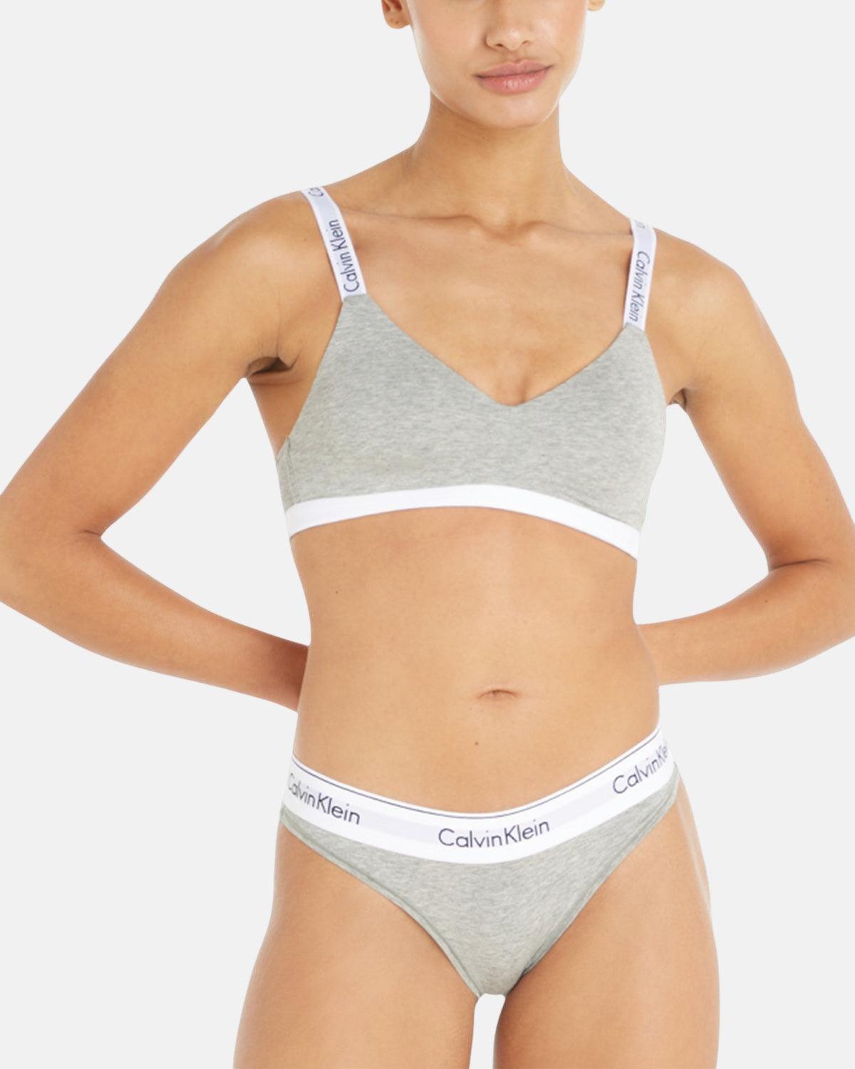 CALVIN KLEIN WOMENS MODERN COTTON BIKINI BRIEFS GREY HEATHER - northern threads