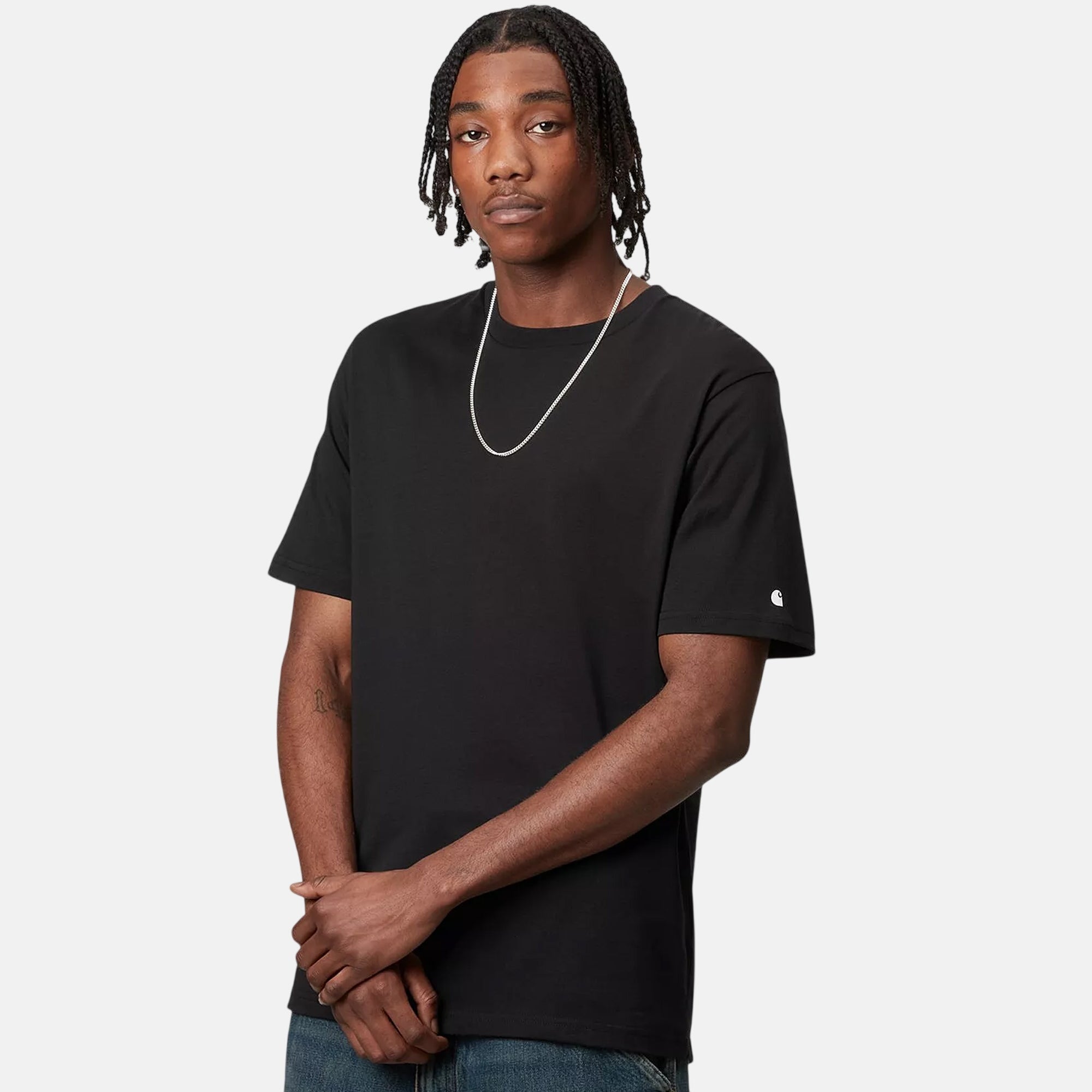 Carhartt WIP Base T-Shirt Black White - SPR073-S - northern threads uk