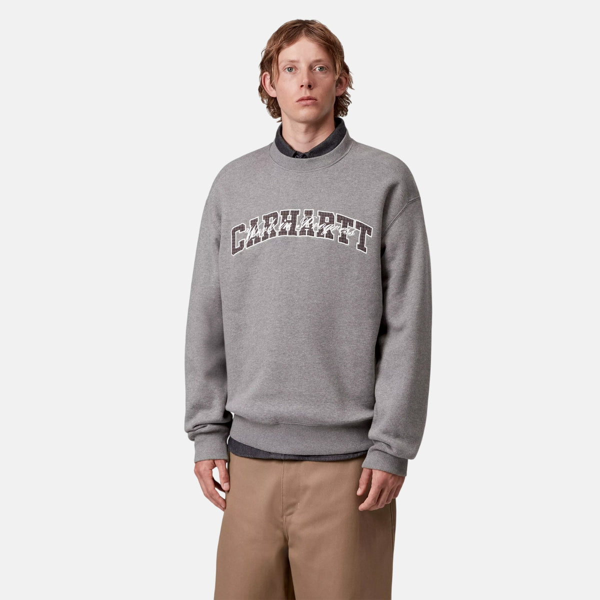 Carhartt WIP Big School Sweatshirt Dark Grey Heather | Northern Threads Designer Menswear