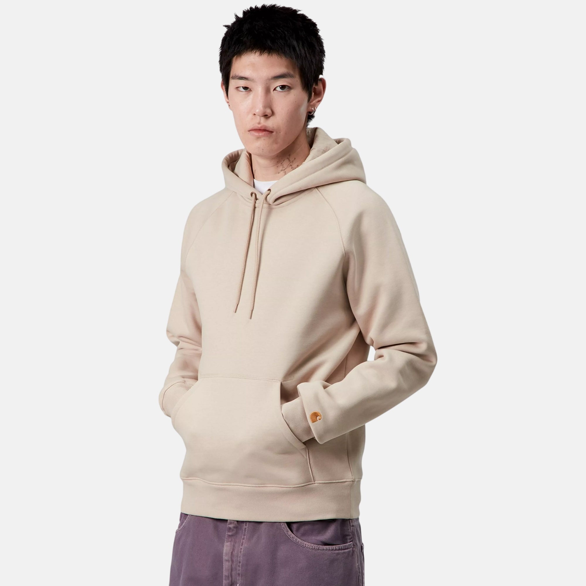 Carhartt WIP Chase Hoodie Fleur De Sel Gold - SPR916-S - northern threads uk