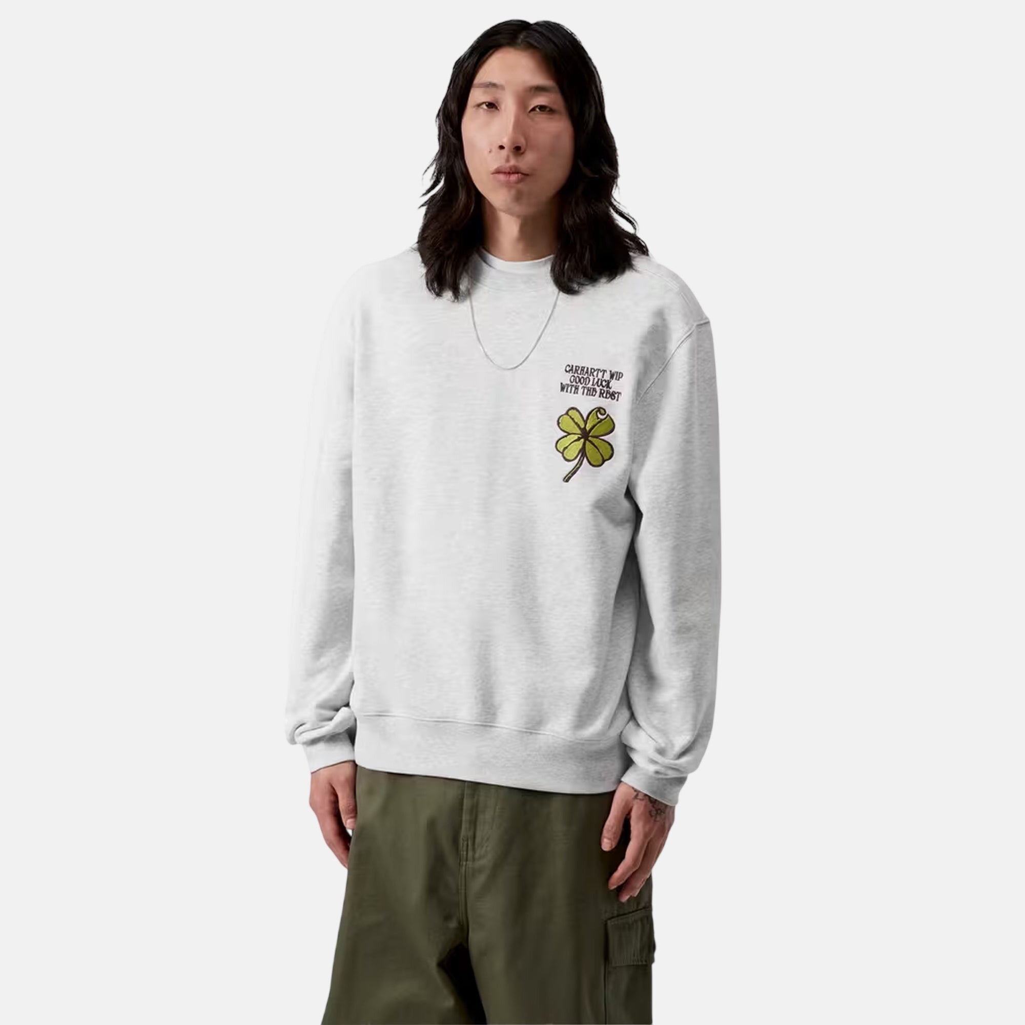 Carhartt WIP Clover Sweatshirt Ash Heather - SPR1159-M - northern threads uk