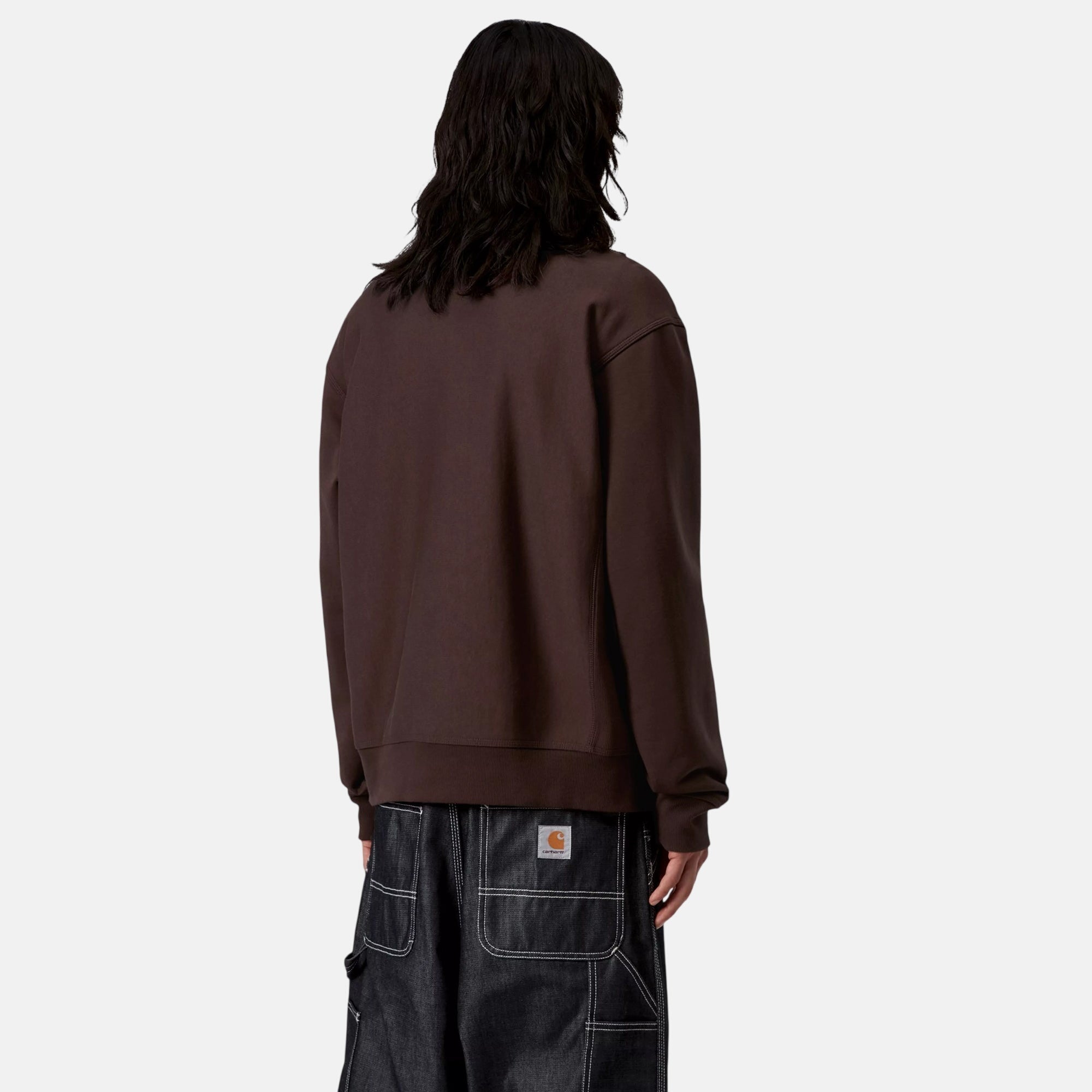 Carhartt WIP Half Zip American Script Sweatshirt Palisander - SPR1028-M - northern threads uk