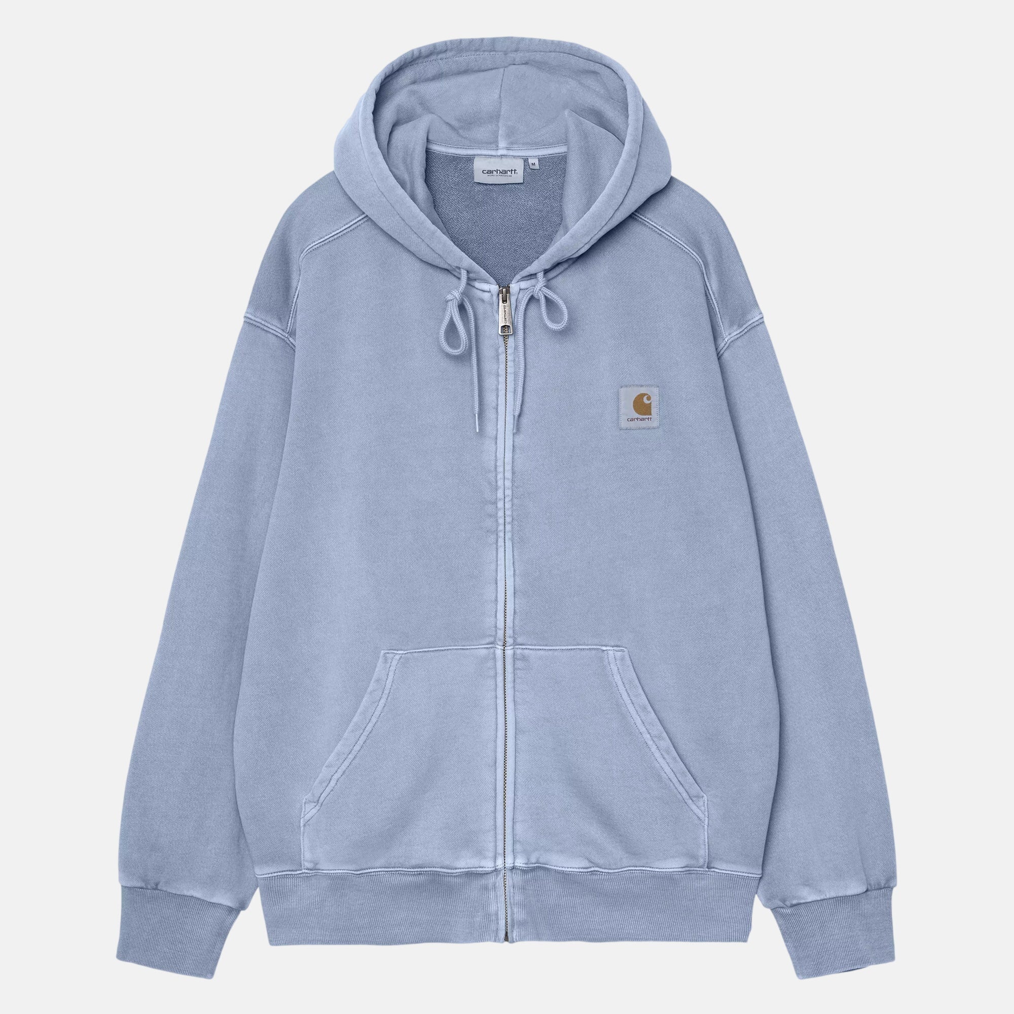 Carhartt WIP Hooded Nelson Sweatshirt Jacket Gentle Blue Garment Dyed - SPR1282-M - northern threads uk