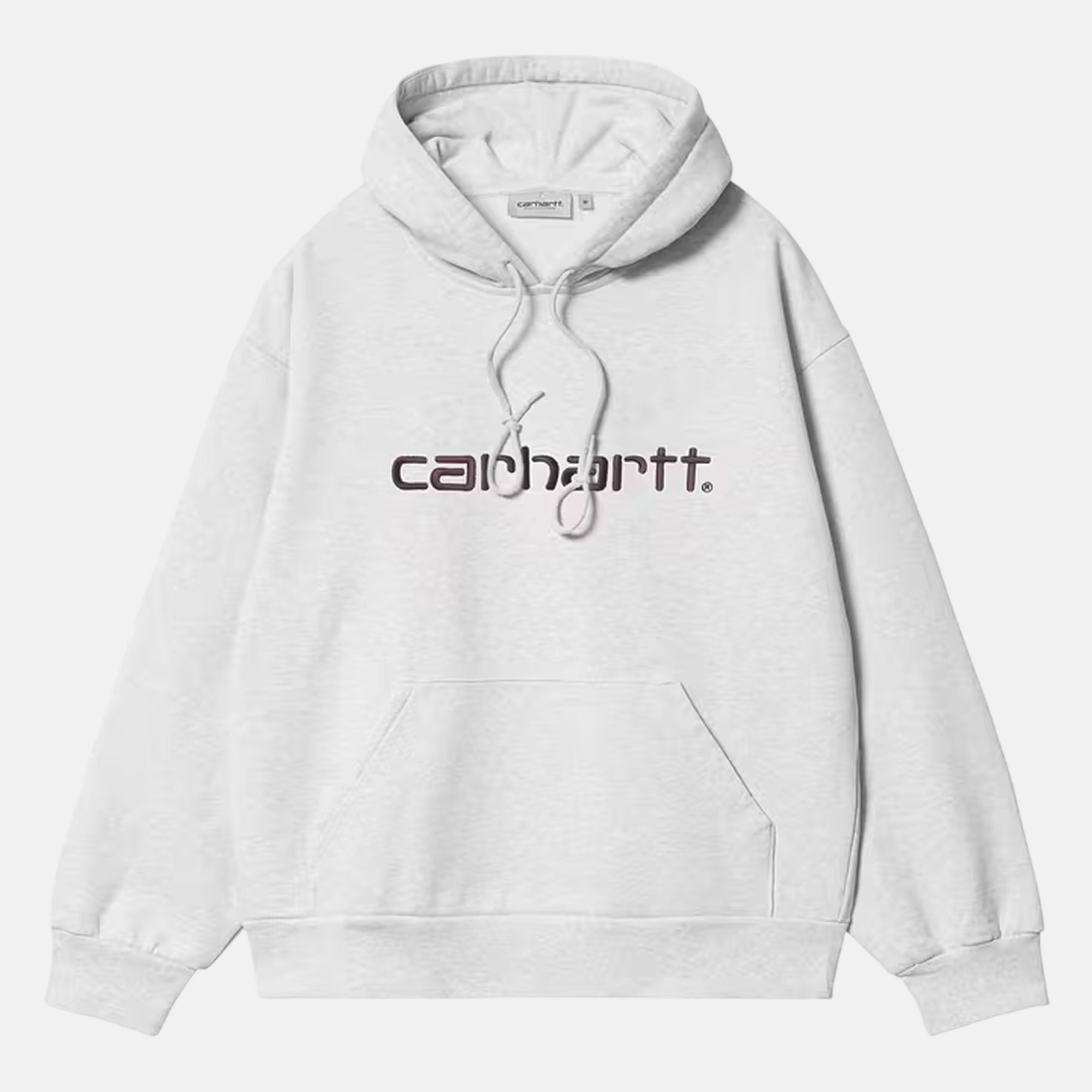 Carhartt WIP Logo Carhartt Hoodie Ash Heather Cozy Purple - SPR1278-M - northern threads uk