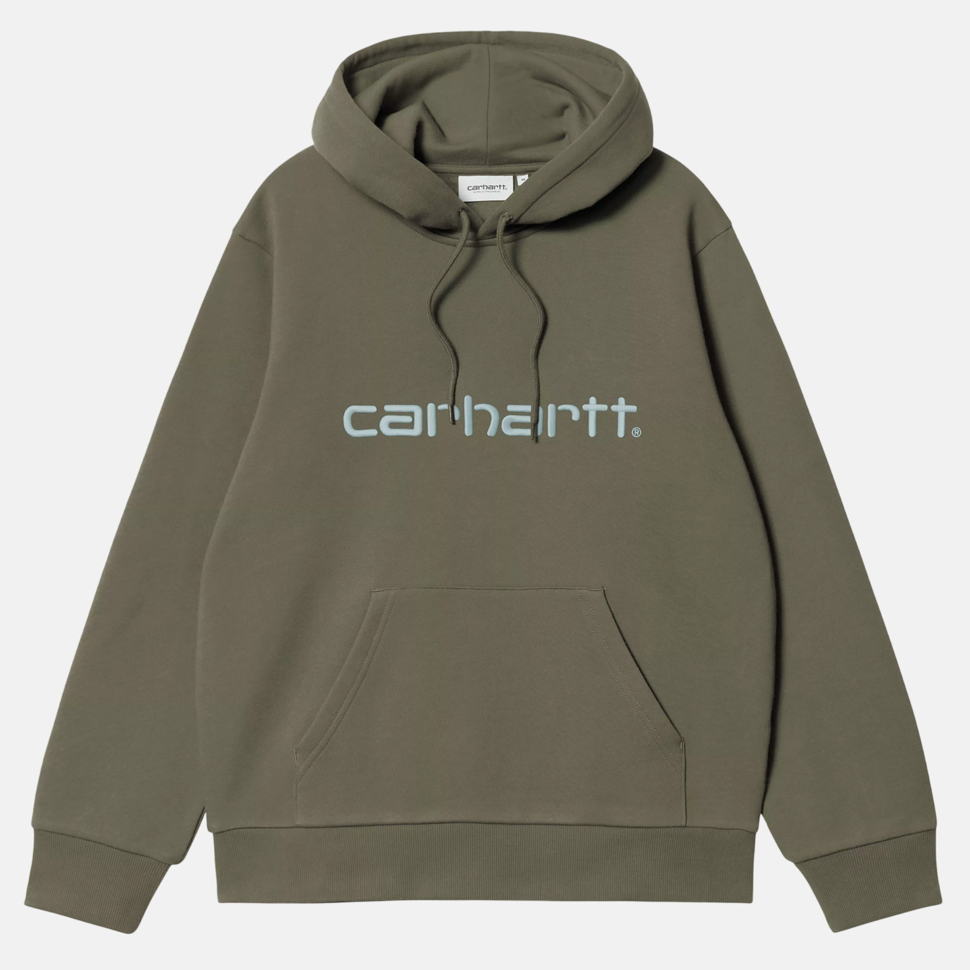 Carhartt WIP Logo Carhartt Hoodie Leaf Tourmaline - SPR1277-M - northern threads uk