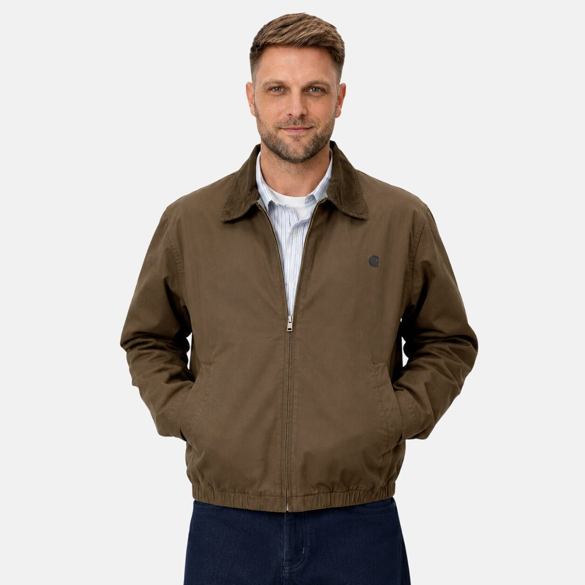 Carhartt WIP Madison Ripstop Jacket Dark Beech/Black Garment Dyed | Northern Threads Designer Menswear