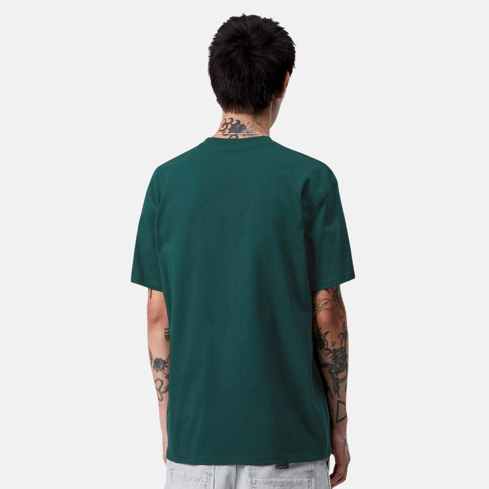 Carhartt WIP S/S American Script T-Shirt Kale Green - SPR1024-M - northern threads uk