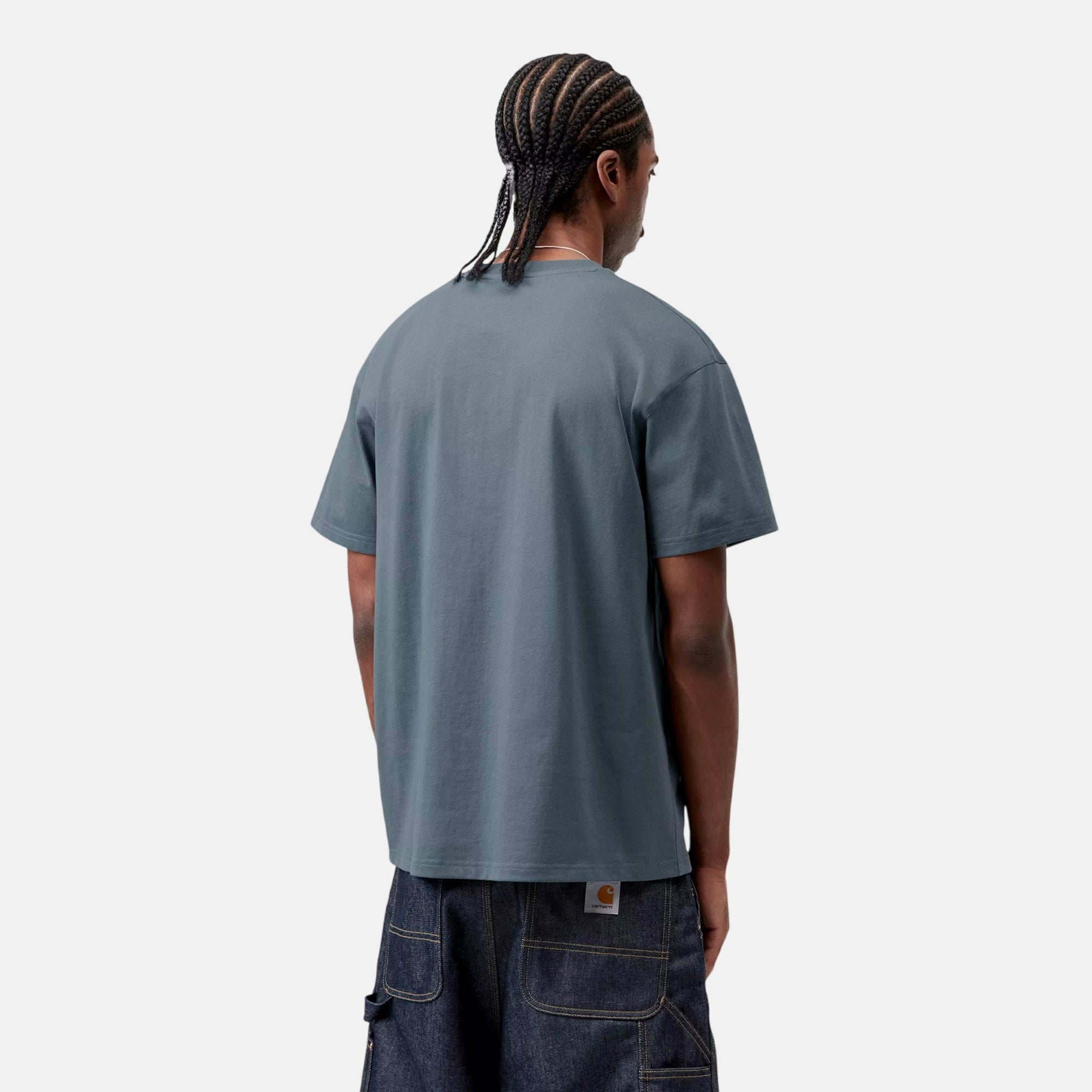 Carhartt WIP S/S American Script T-Shirt Office Blue - SPR1023-M - northern threads uk