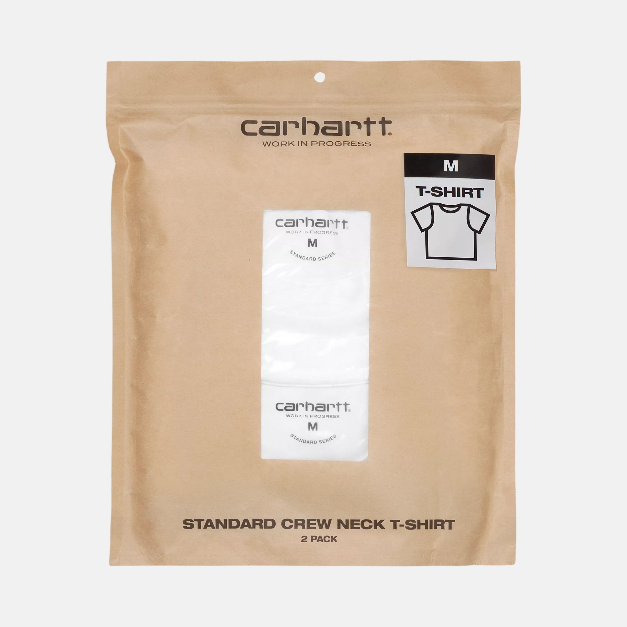 Carhartt WIP Standard Crew Neck T-Shirt 2 Pack White White - SPR079-S - northern threads uk