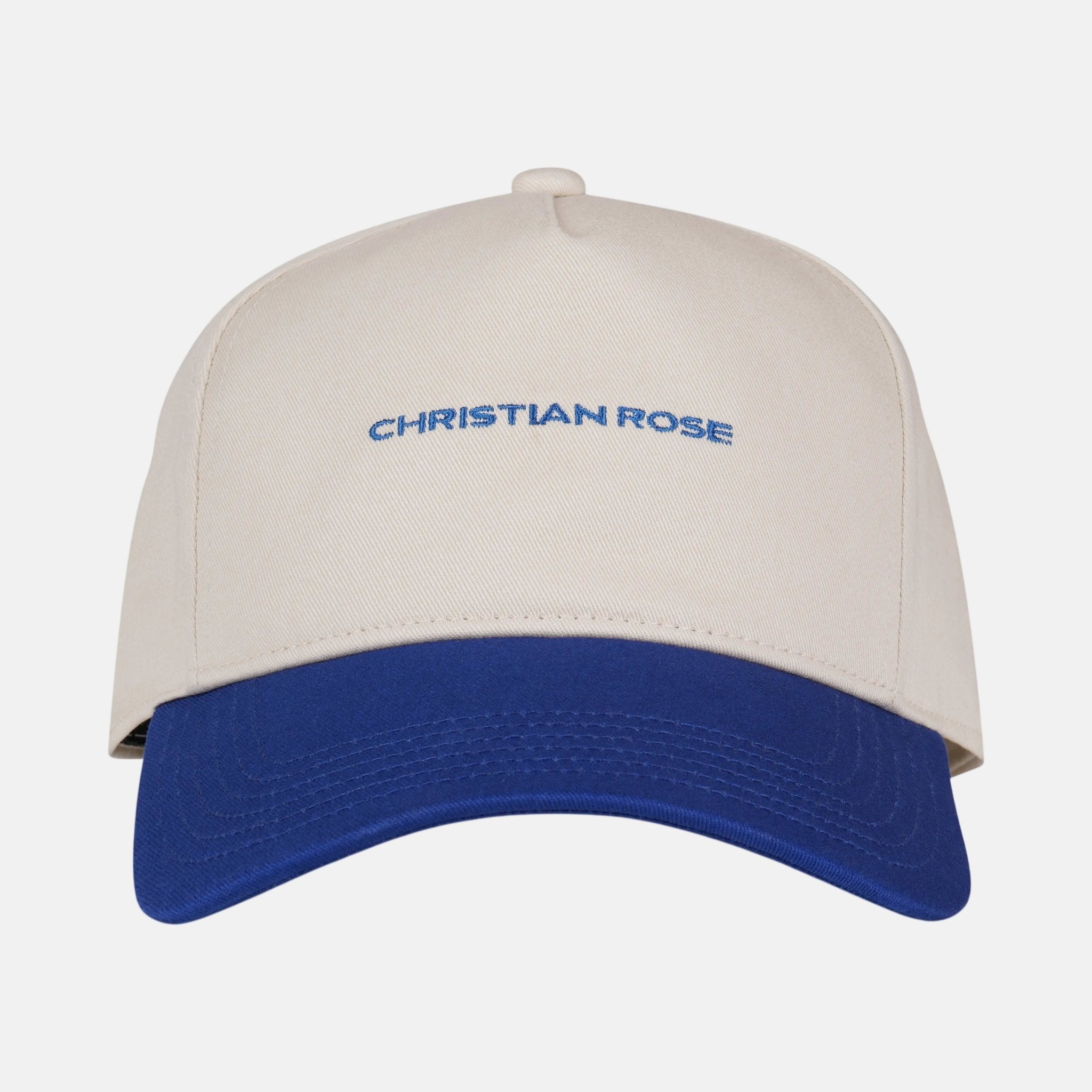 Christian Rose Contrast Unstructured Trucker Cap White Blue - CR038WBL - northern threads uk