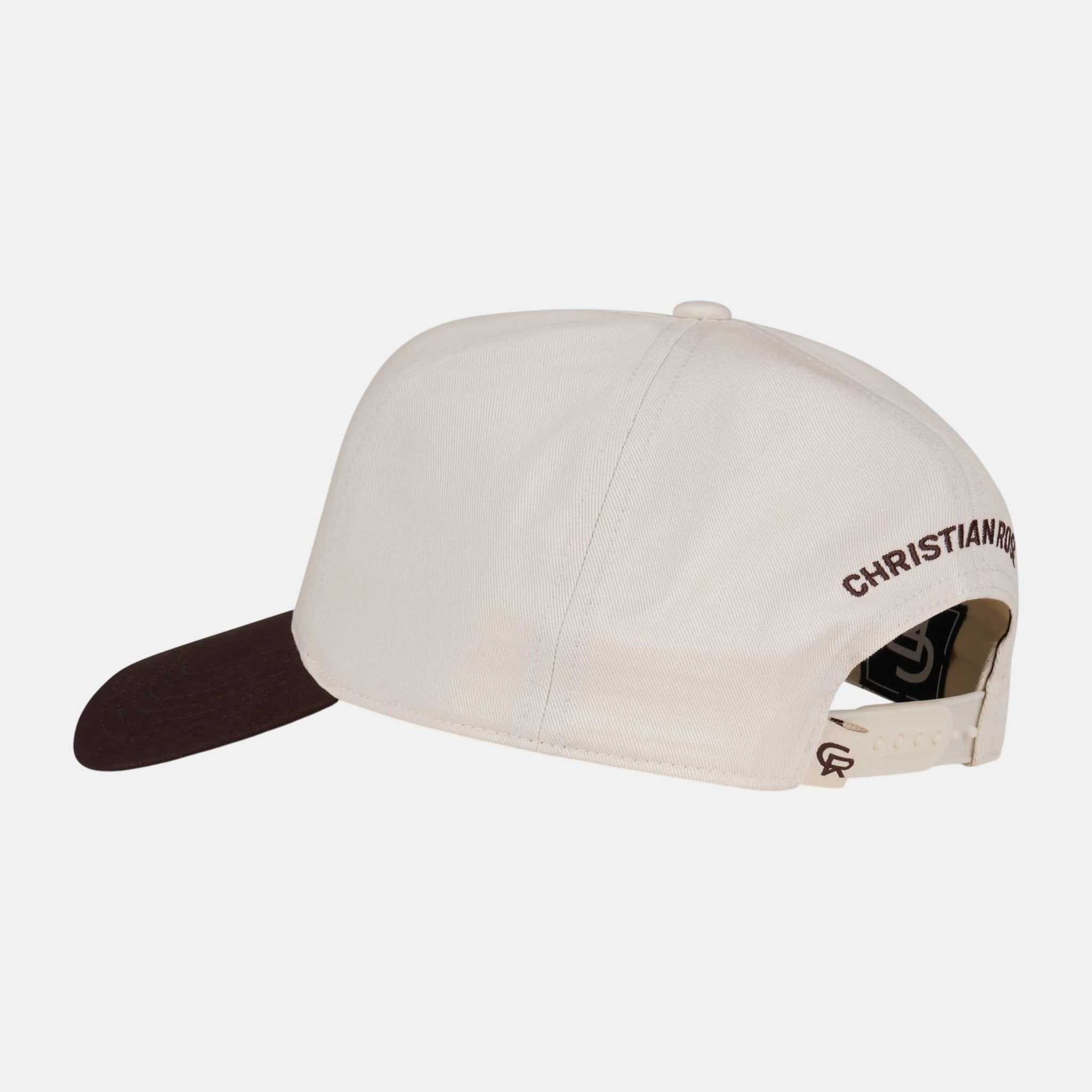 Christian Rose Contrast Unstructured Trucker Cap White Brown - CR038WBR - northern threads uk