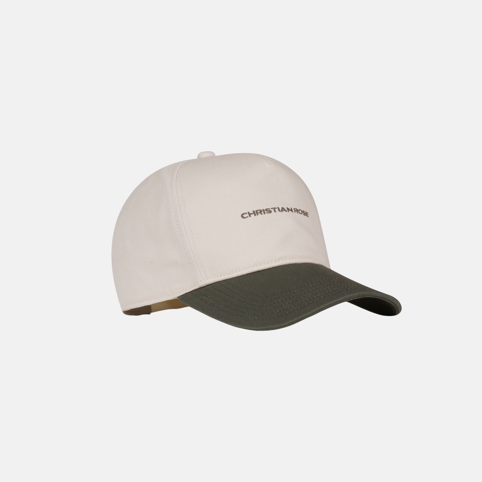 Christian Rose Contrast Unstructured Trucker Cap White Olive - CR038WO - northern threads uk
