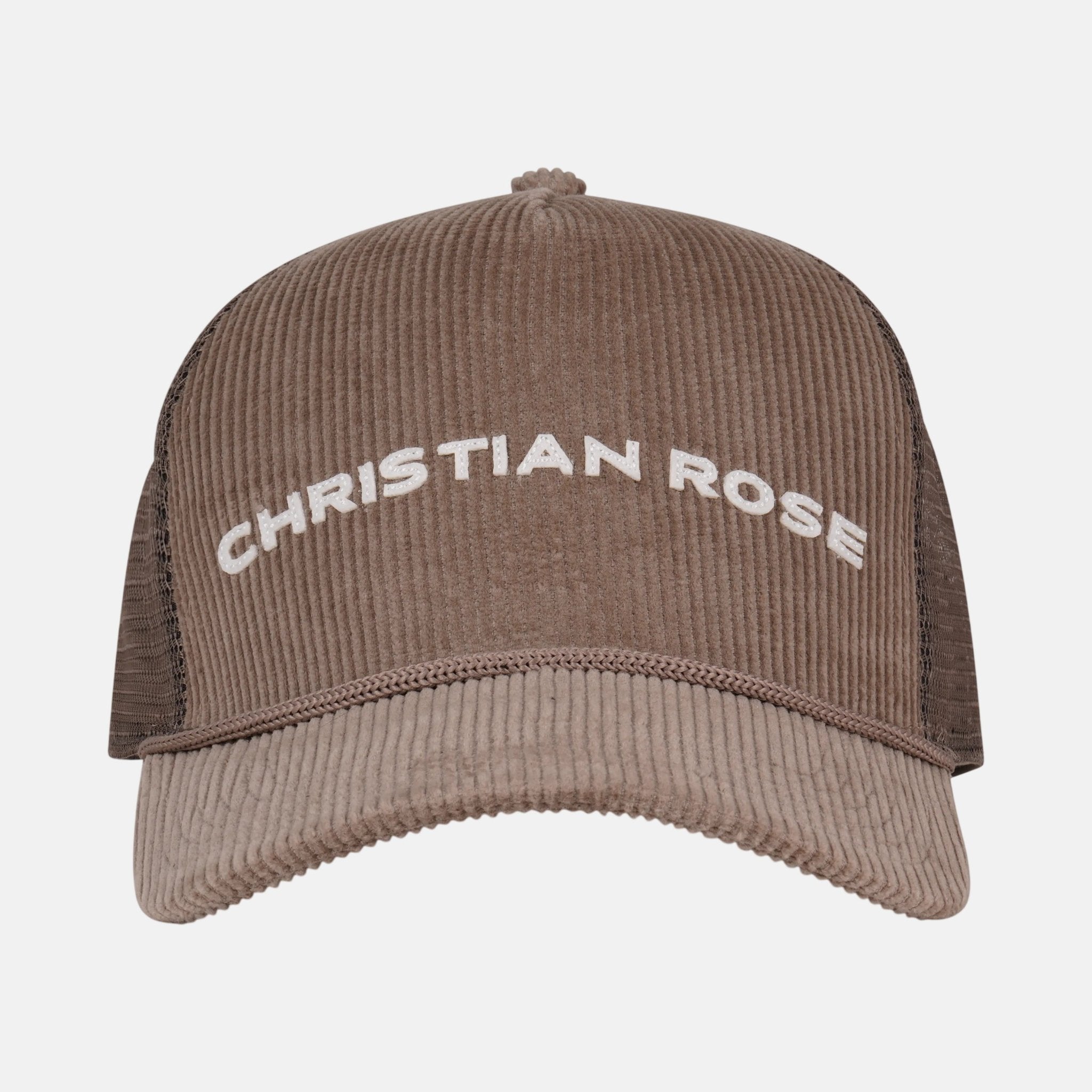 Christian Rose Corduroy Trucker Cap Nude - CR035NW - northern threads uk