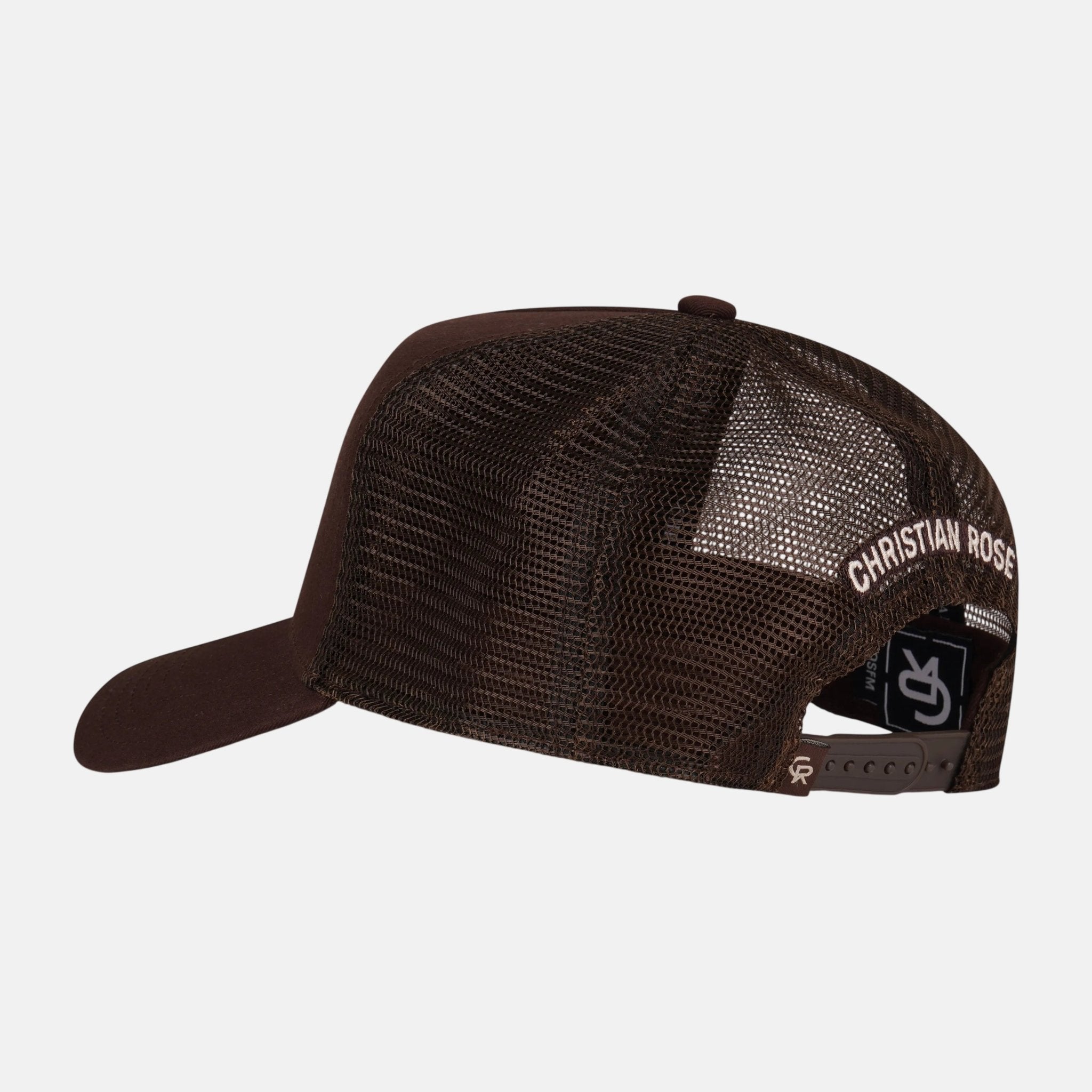 Christian Rose CR Chainstitch Trucker Cap Brown Sand - CR029BS - northern threads uk