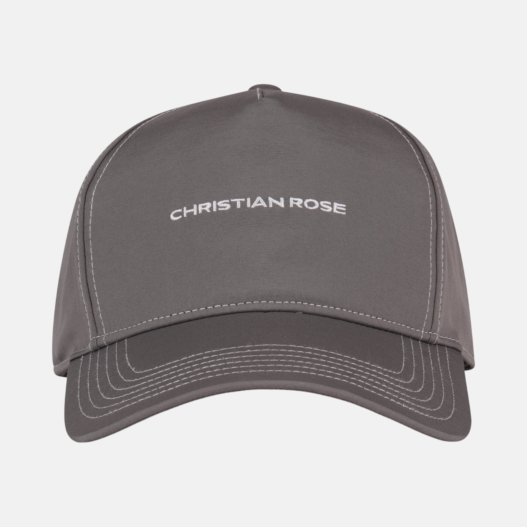Christian Rose Nylon Trucker Grey White - CR037GW - northern threads uk