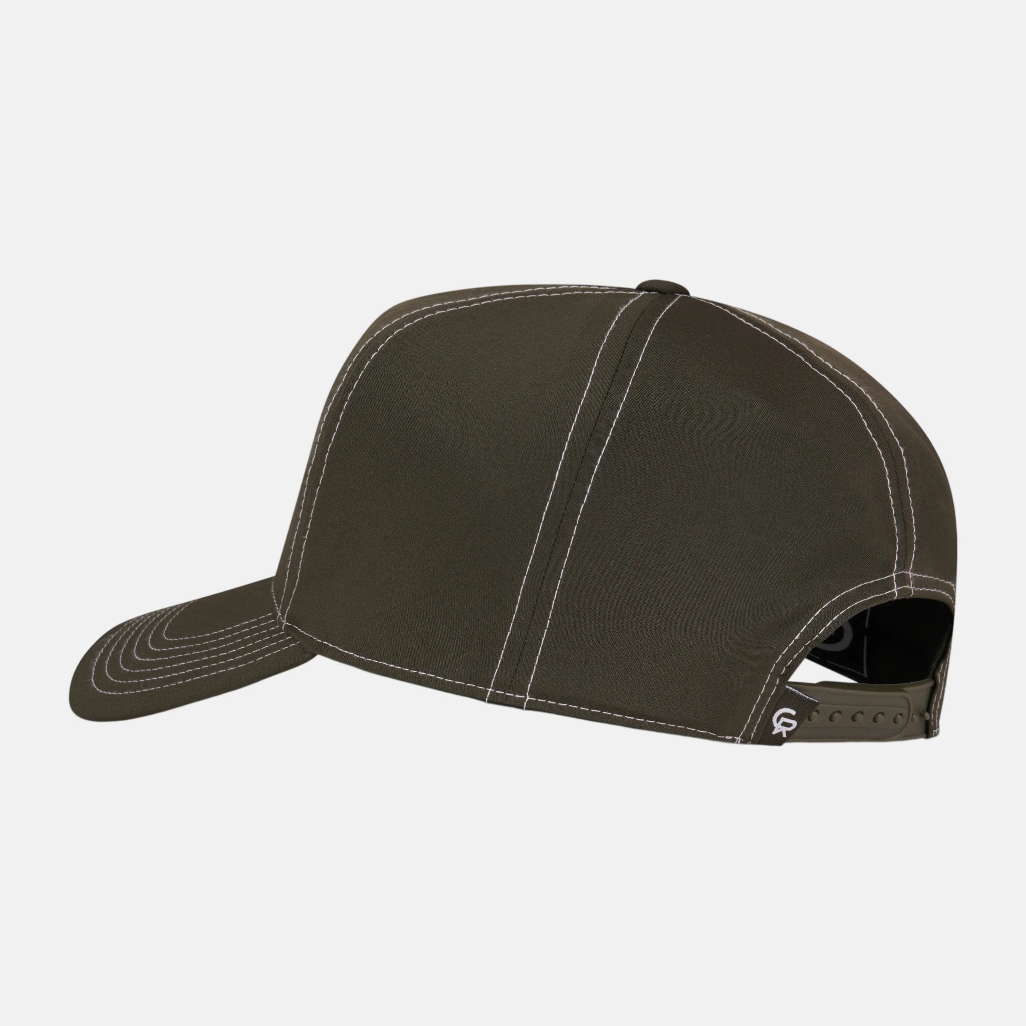 Christian Rose Nylon Trucker Olive White - CR037OW - northern threads uk