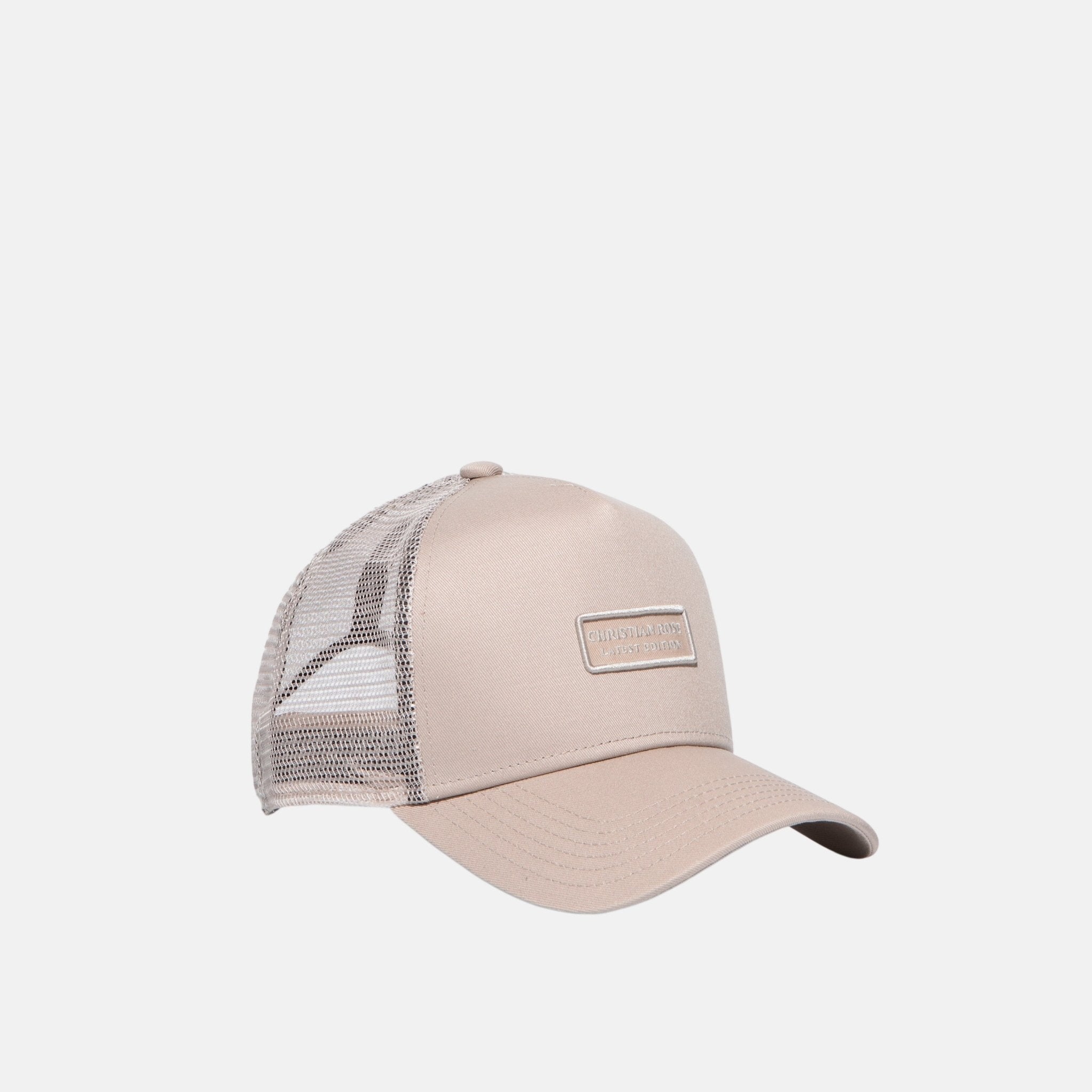 Christian Rose Small Plate Trucker Cap White - CR023TT - northern threads uk
