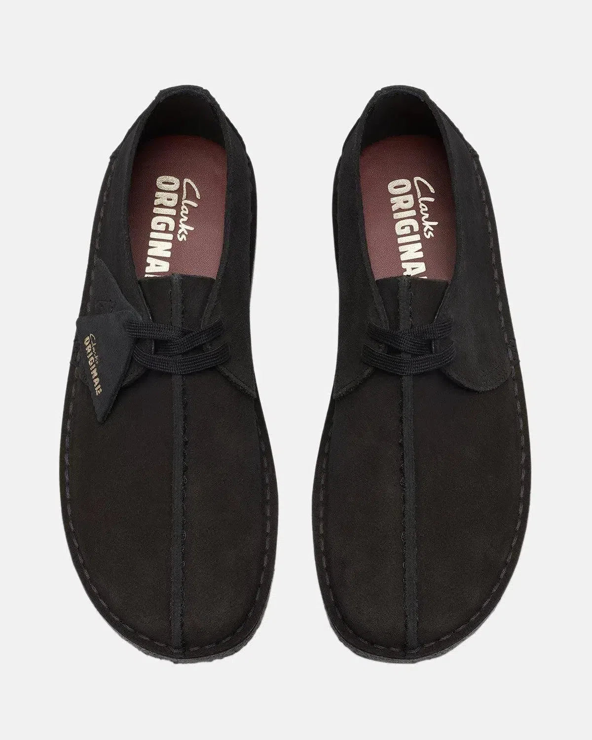 CLARKS ORIGINALS DESERT TREK SHOES BLACK SUEDE - northern threads