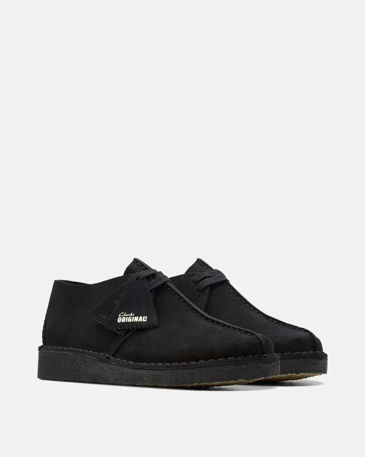 CLARKS ORIGINALS DESERT TREK SHOES BLACK SUEDE - northern threads