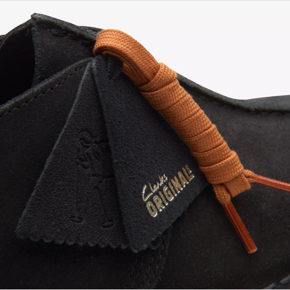 Clarks Originals Desert Trek Shoes Black Suede | Northern Threads Designer Menswear