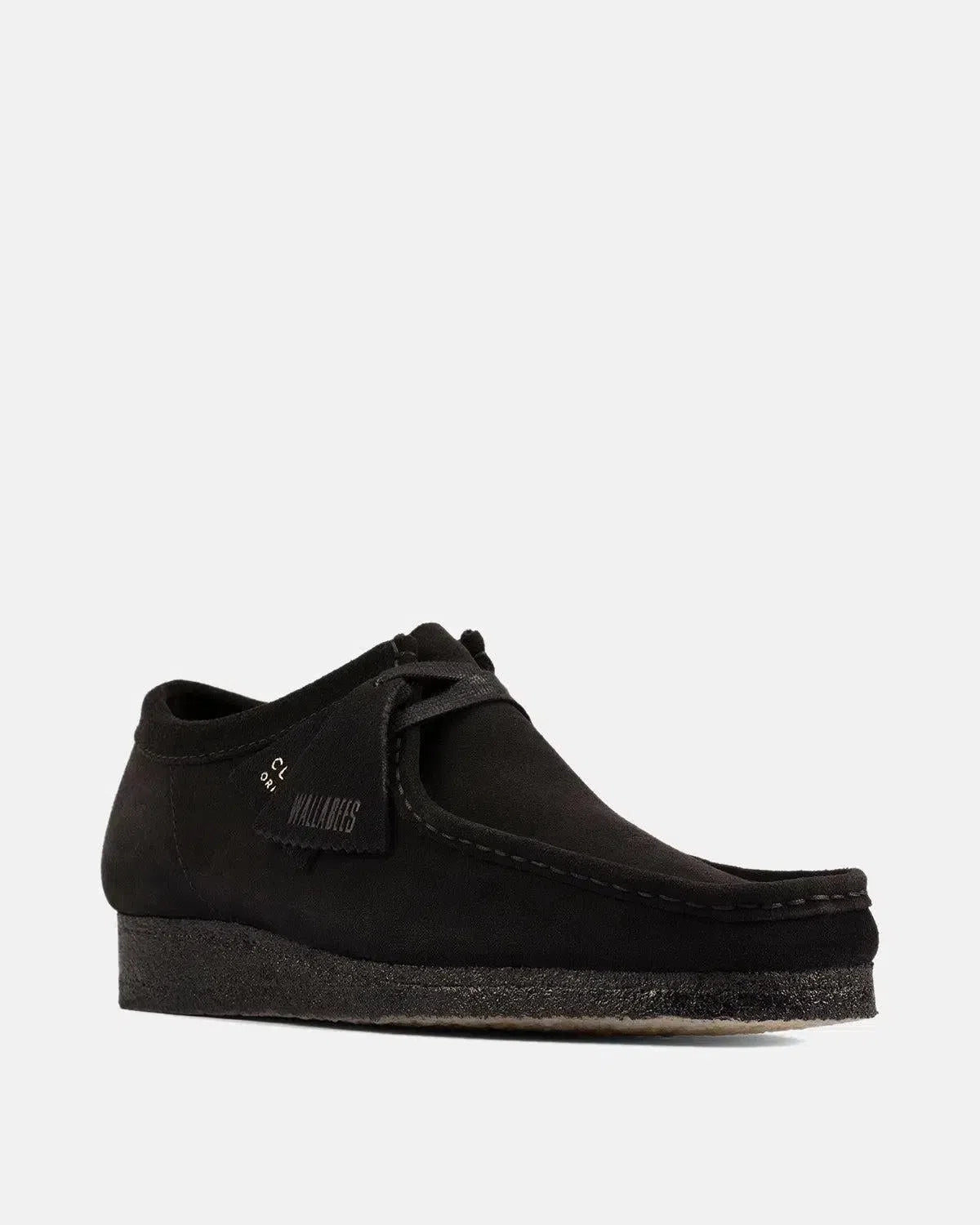 CLARKS ORIGINALS WALLABEE SHOES BLACK SUEDE - northern threads