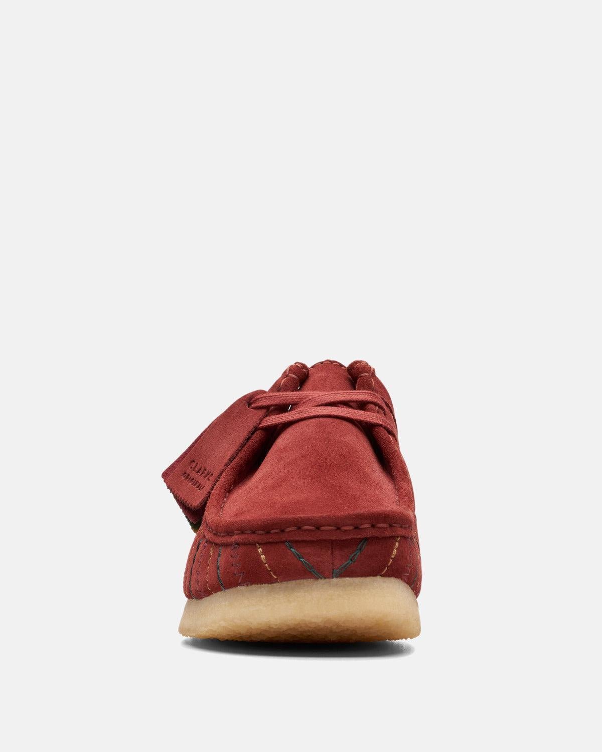 CLARKS ORIGINALS WALLABEE SHOES BURGUNDY COMBI - CLARKS-26174512-UK7 - northern threads uk