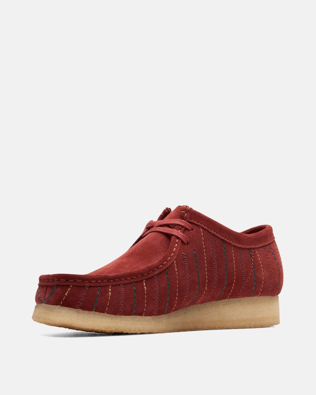 CLARKS ORIGINALS WALLABEE SHOES BURGUNDY COMBI - CLARKS-26174512-UK7 - northern threads uk
