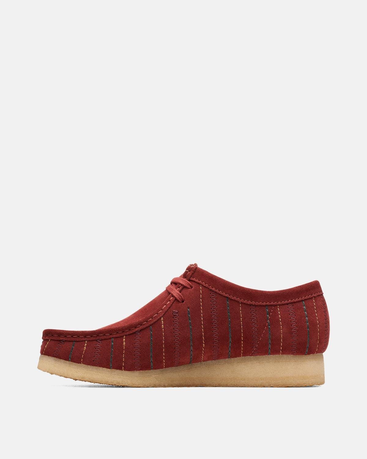 CLARKS ORIGINALS WALLABEE SHOES BURGUNDY COMBI - CLARKS-26174512-UK7 - northern threads uk