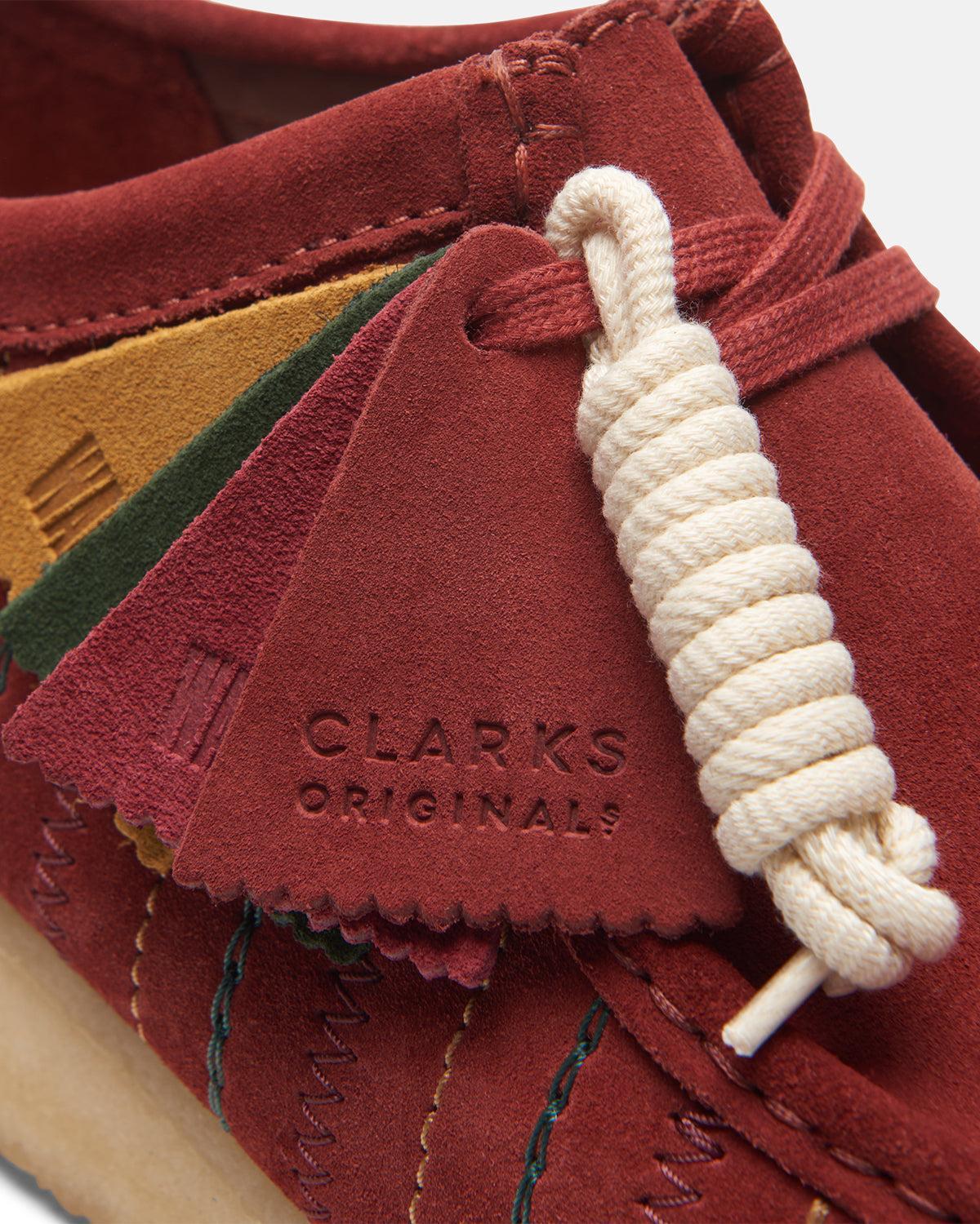 CLARKS ORIGINALS WALLABEE SHOES BURGUNDY COMBI - CLARKS-26174512-UK7 - northern threads uk