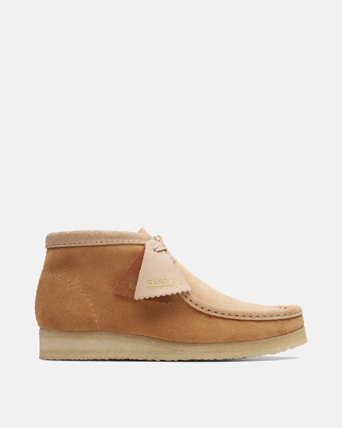 CLARKS ORIGINALS WOMENS WALLABEE BOOTS TAN COMBI - CLARKS-26169841-UK4 - northern threads uk