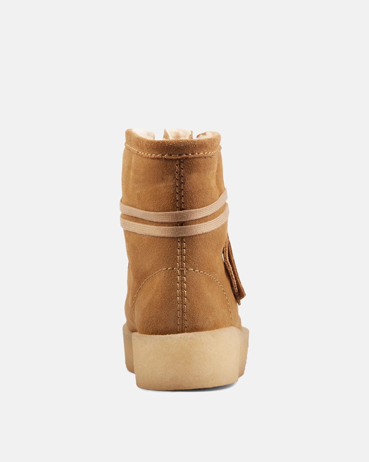 Clarks Originals Womens Wallabee Cup HI Boots Light Tan Suede | Northern Threads Designer Menswear