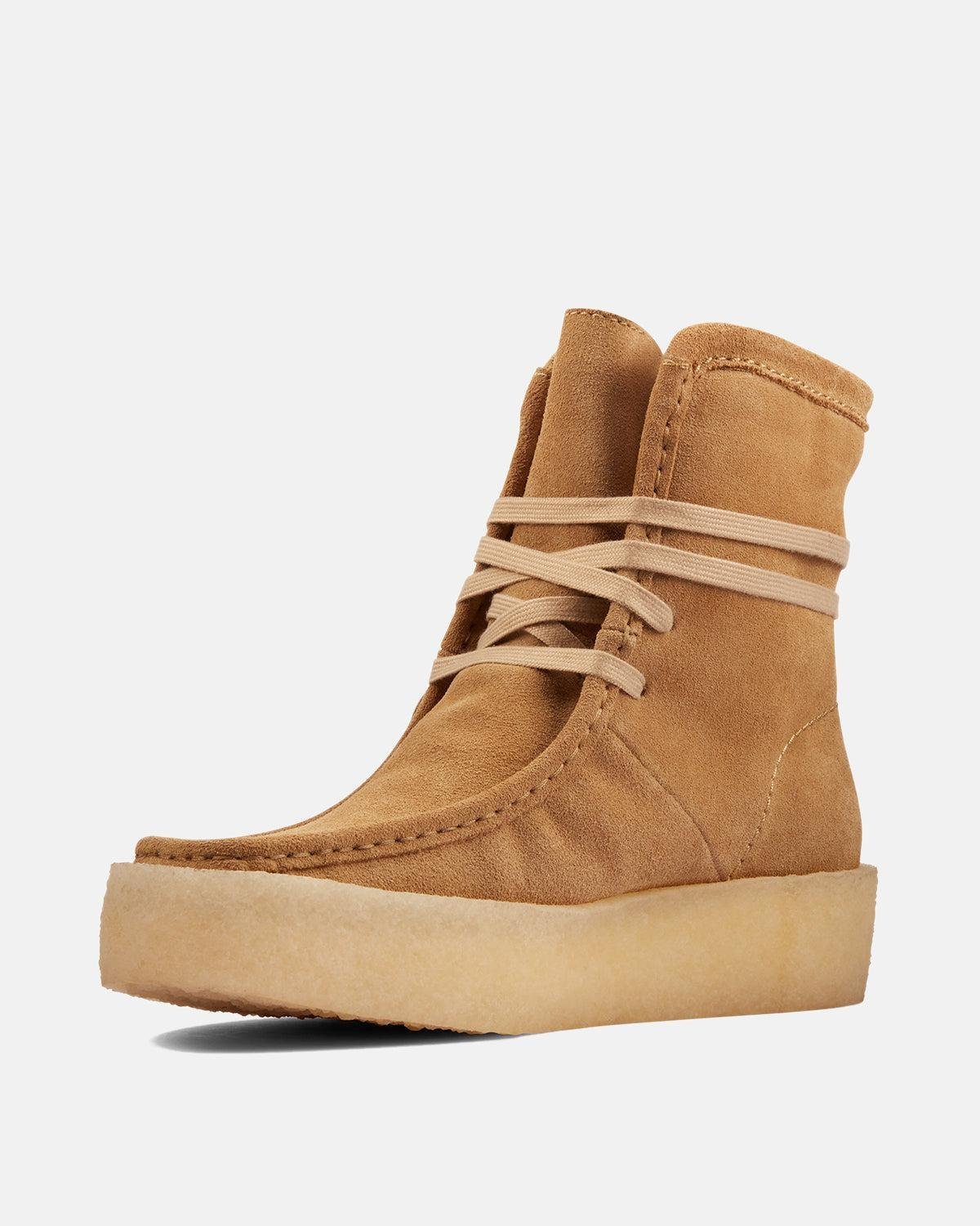 Clarks Originals Womens Wallabee Cup HI Boots Light Tan Suede | Northern Threads Designer Menswear