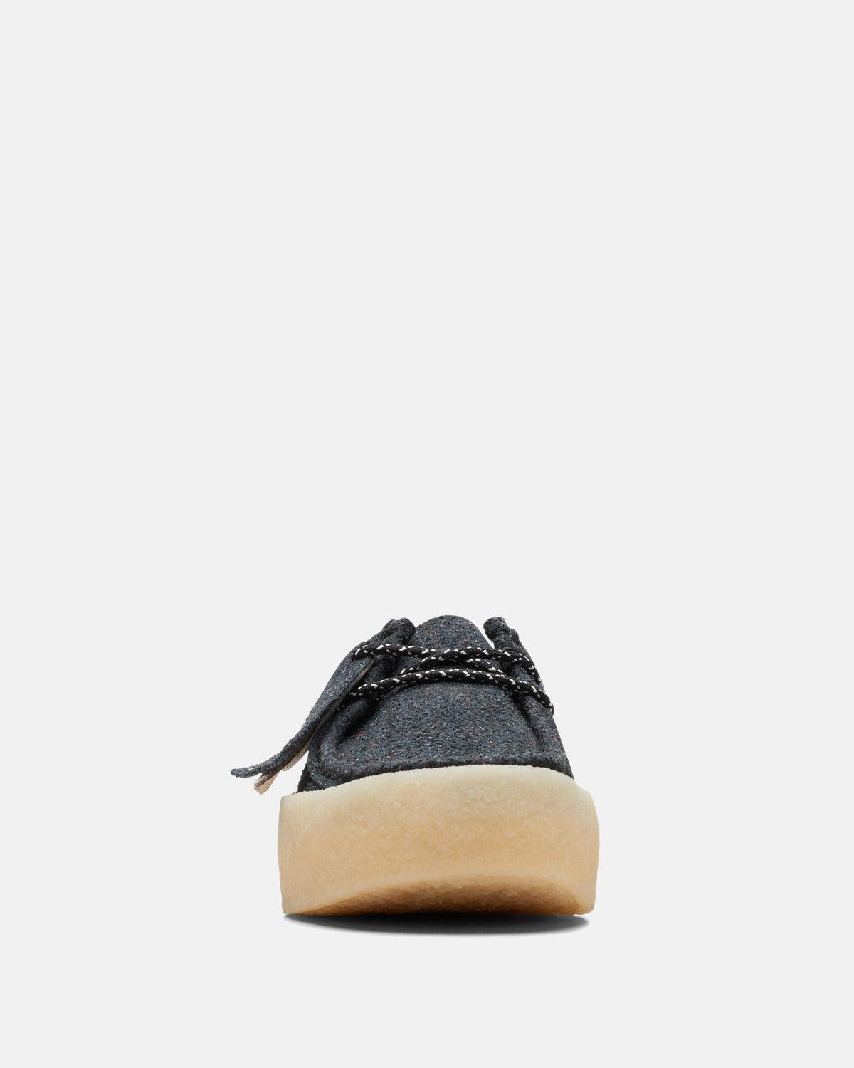CLARKS ORIGINALS WOMENS WALLABEE CUP LO SHOES BLACK ECO SUEDE - CLARKS-26171854-UK3 - northern threads uk