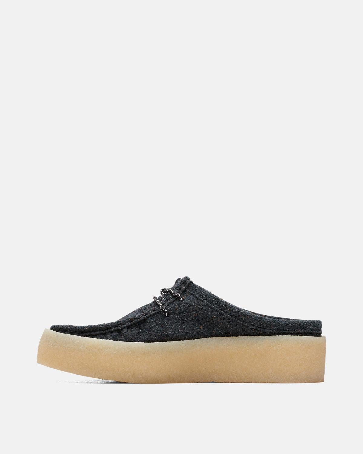 CLARKS ORIGINALS WOMENS WALLABEE CUP LO SHOES BLACK ECO SUEDE - CLARKS-26171854-UK3 - northern threads uk