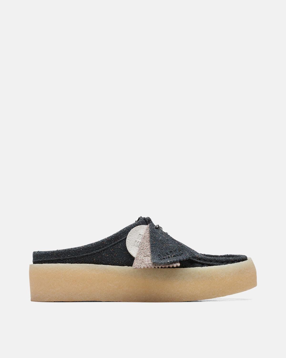 CLARKS ORIGINALS WOMENS WALLABEE CUP LO SHOES BLACK ECO SUEDE - CLARKS-26171854-UK3 - northern threads uk