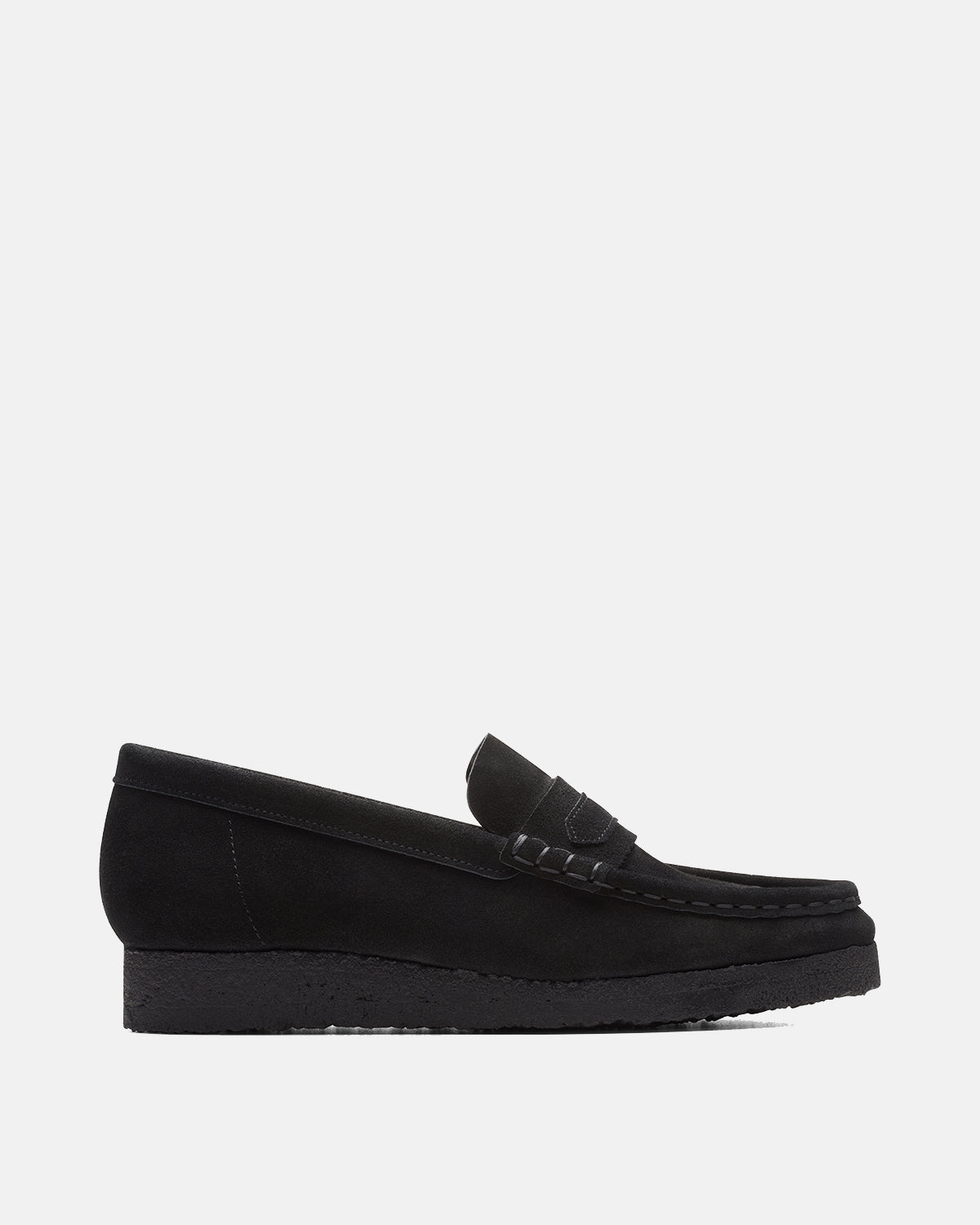 CLARKS ORIGINALS WOMENS WALLABEE LOAFERS BLACK SUEDE - CLARKS-26173509-UK4 - northern threads uk