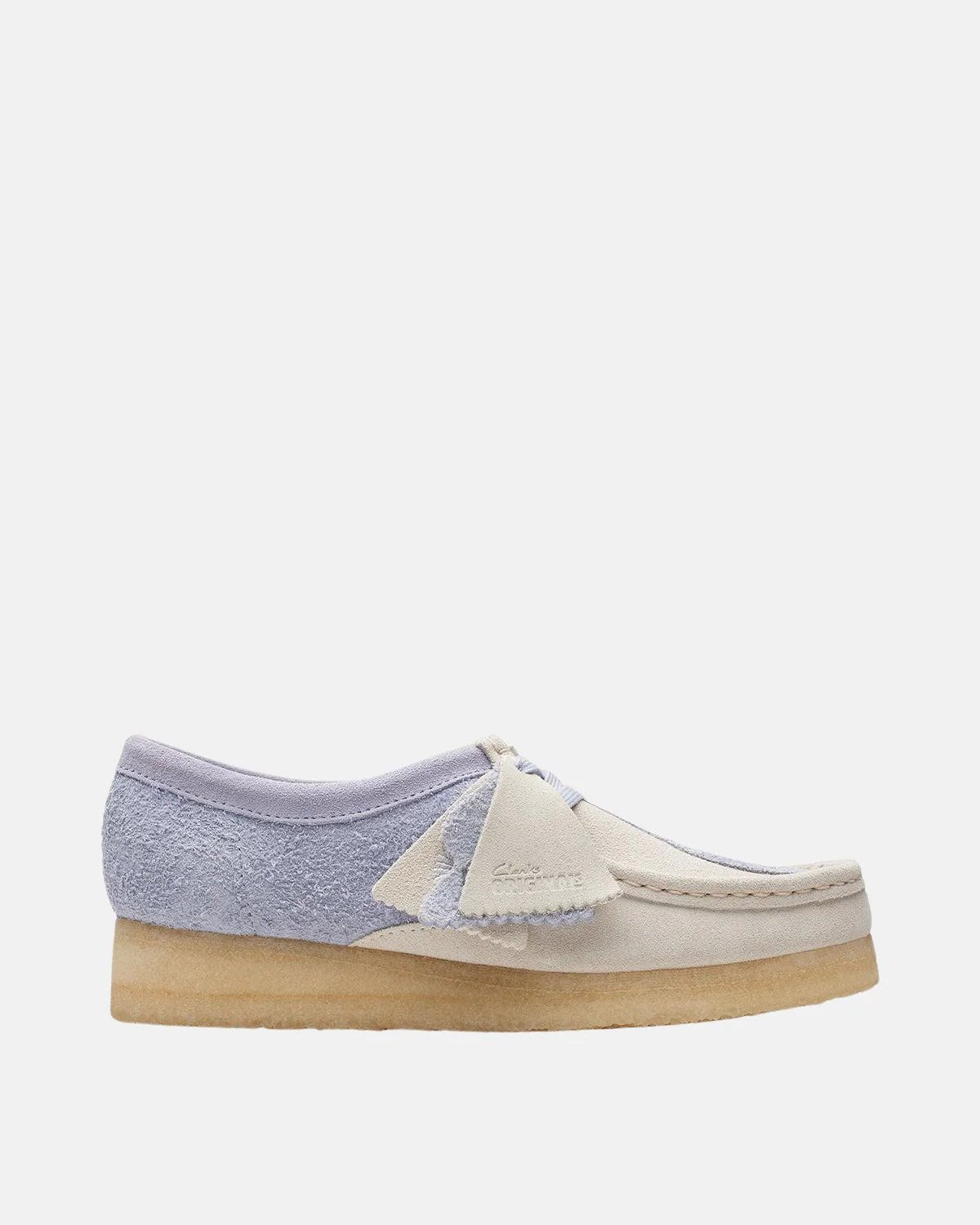 CLARKS ORIGINALS WOMENS WALLABEE SHOES CLOUD GREY COMBI - CLARKS-26176523-UK3 - northern threads uk