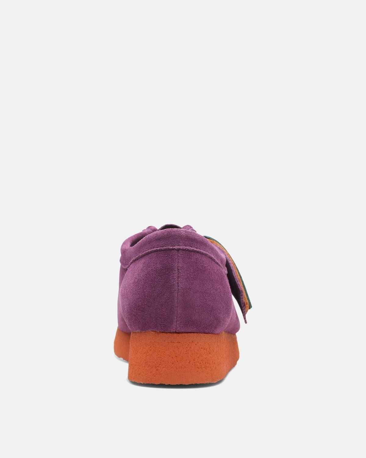 CLARKS ORIGINALS WOMENS WALLABEE SHOES PURPLE SUEDE COMBI - CLARKS-26168645-UK4 - northern threads uk