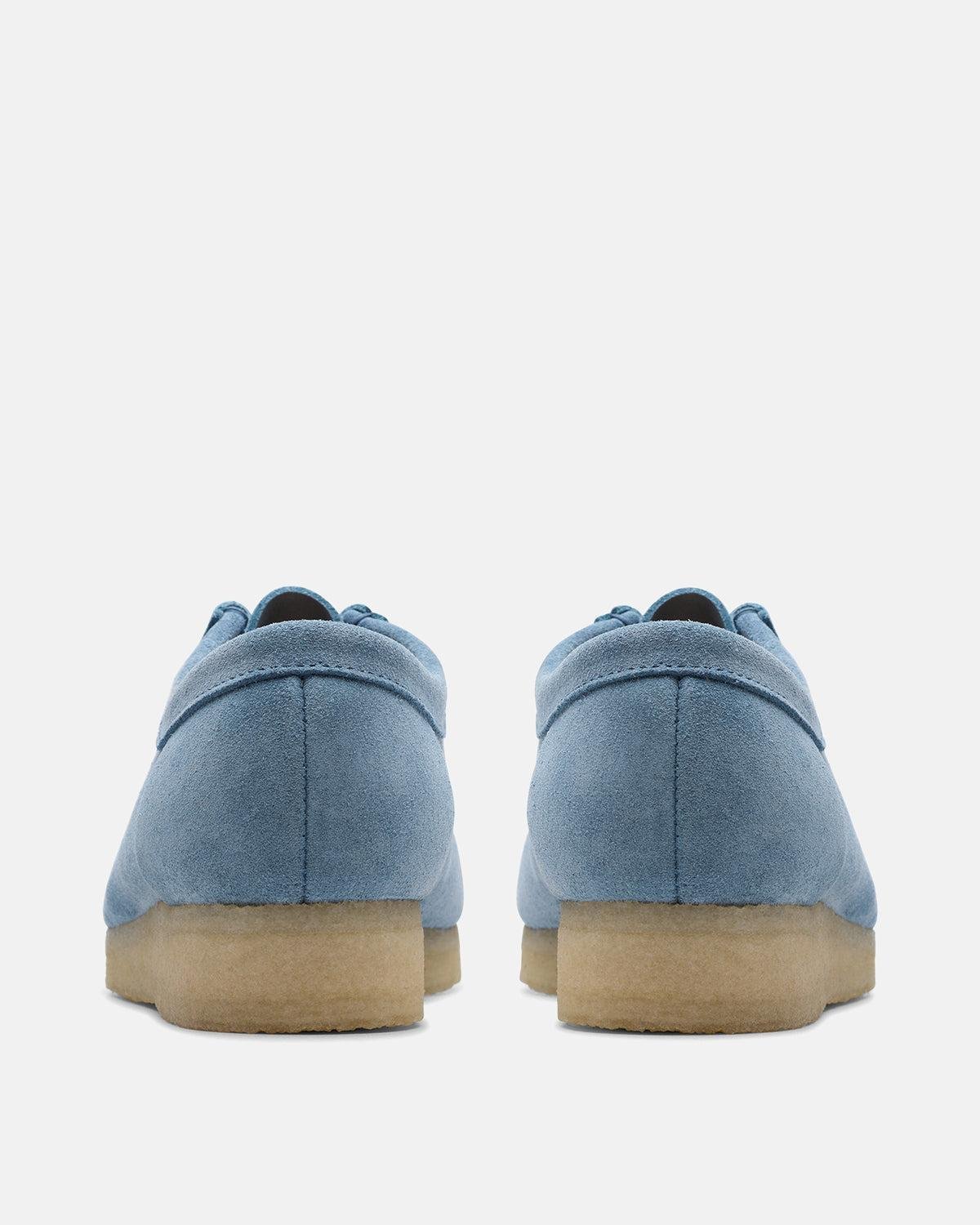 CLARKS ORIGINALS WOMENS WALLABEE WEAVE SHOES POWDER BLUE SUEDE - CLARKS-26180614-UK5 - northern threads uk
