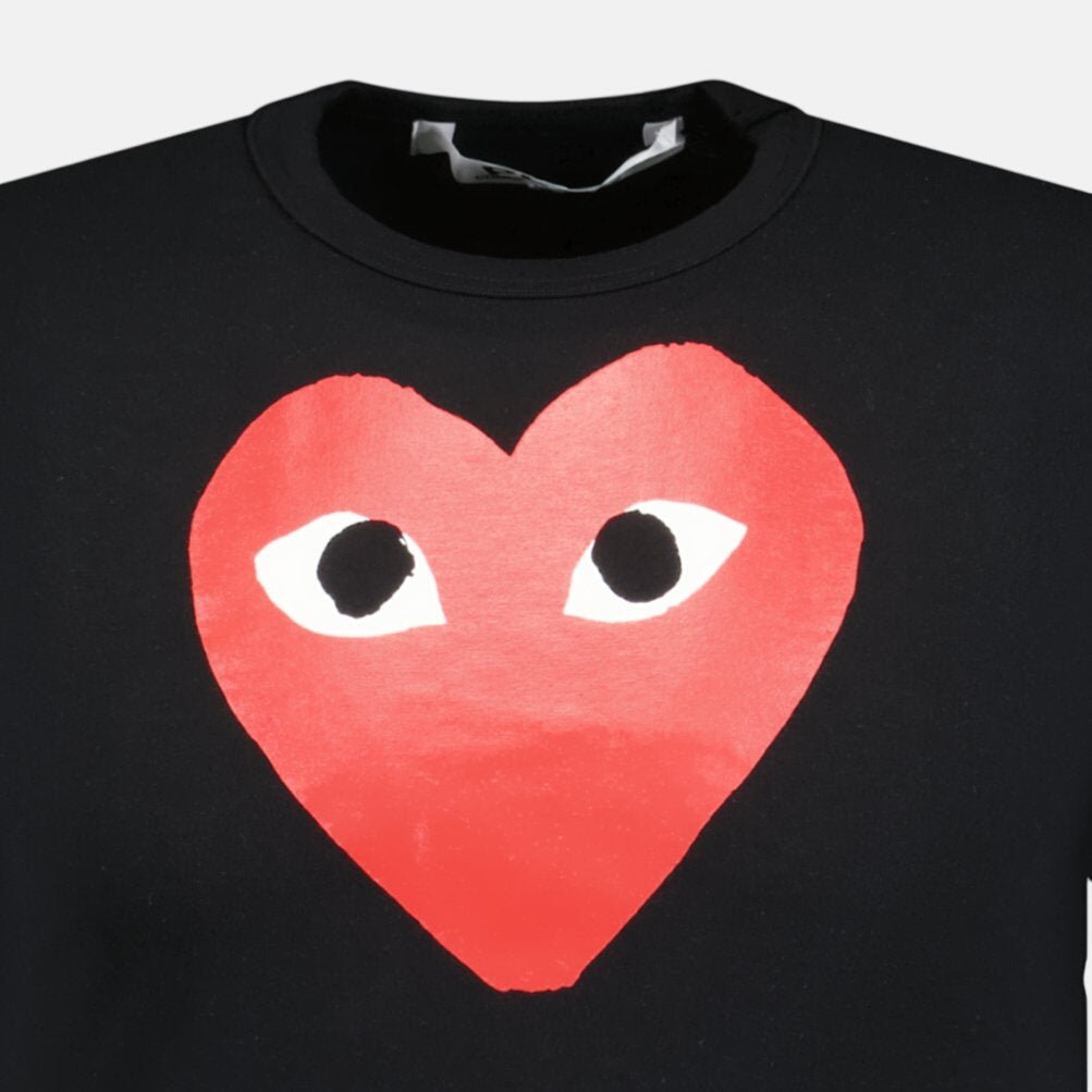 Comme des Garcons Play Red Heart T-Shirt Black - A8 - northern threads uk