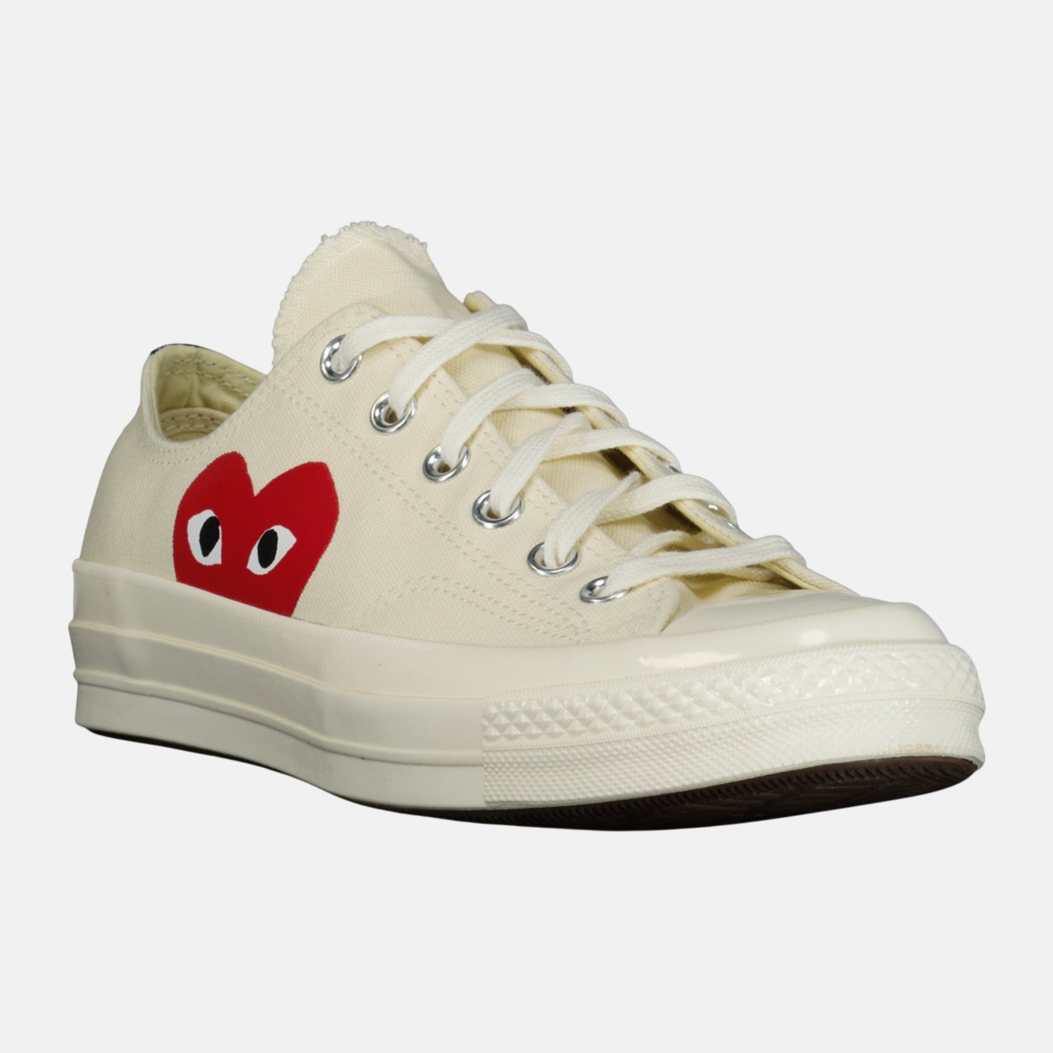 Comme des Garcons Play X Converse Chuck Taylor Low Trainers Beige - D4 - northern threads uk