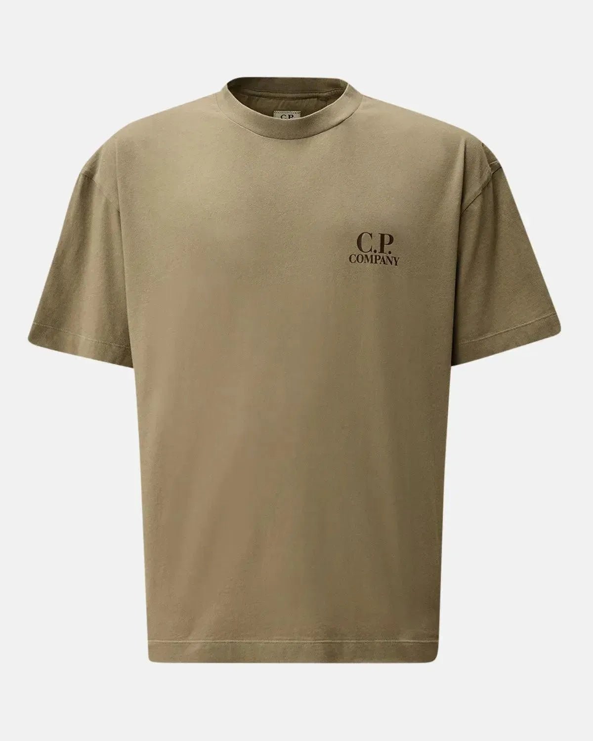CP COMPANY 30/1 JERSEY BACK LOGO T - SHIRT FALLEN ROCK GREY - CP-COMPANY-19CMTS103A-005100W-356-S - northern threads uk