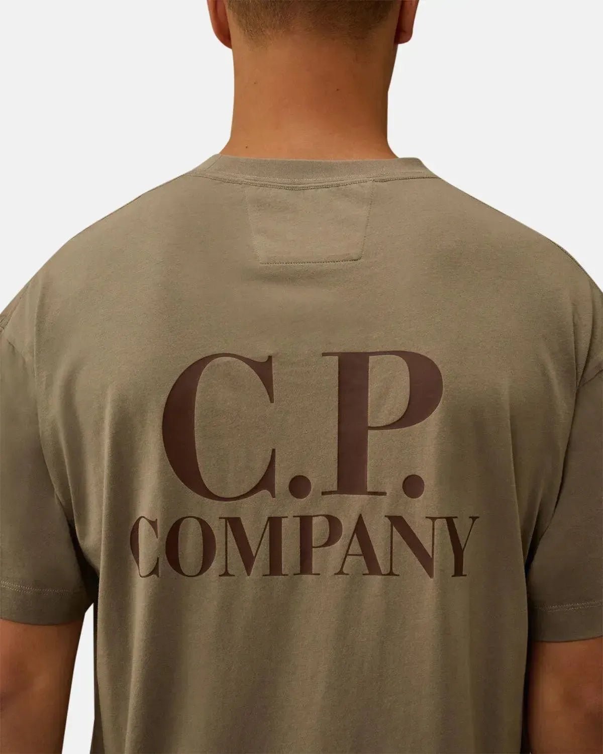 CP COMPANY 30/1 JERSEY BACK LOGO T - SHIRT FALLEN ROCK GREY - CP-COMPANY-19CMTS103A-005100W-356-S - northern threads uk
