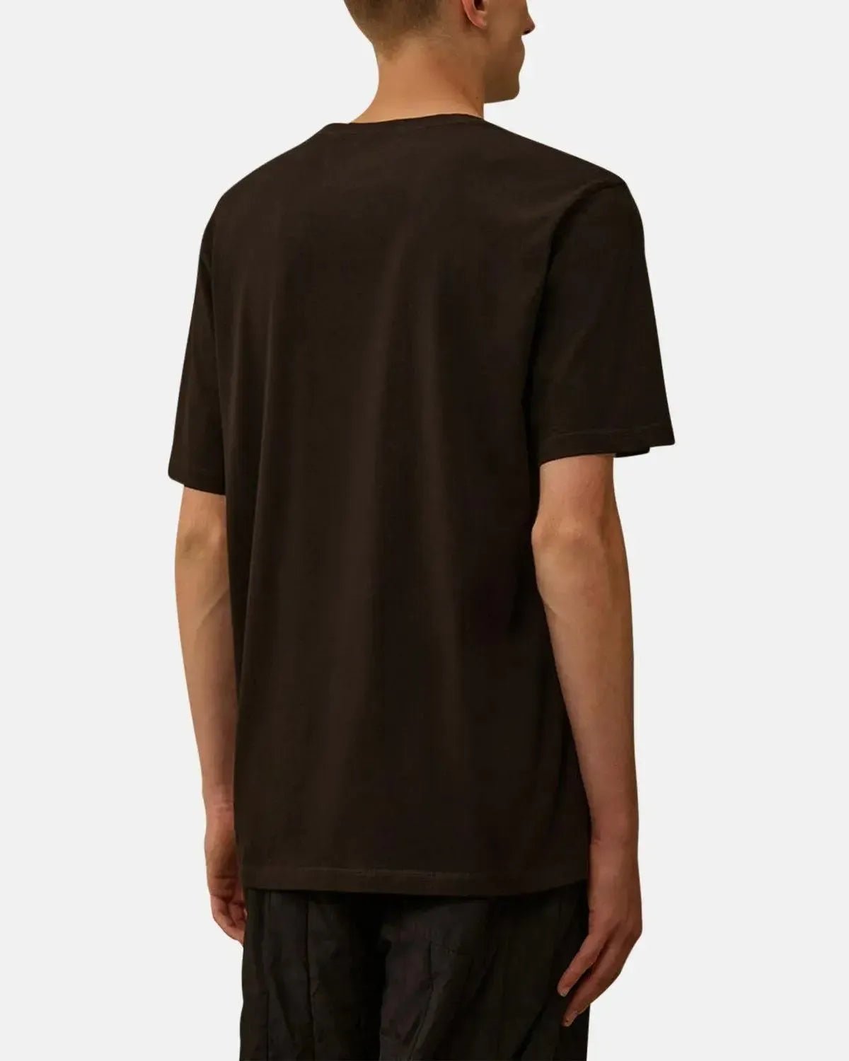 CP COMPANY 30/1 JERSEY VERTICAL LOGO T - SHIRT BLACK - CP-COMPANY-19CMTS091A-005100W-999-M - northern threads uk