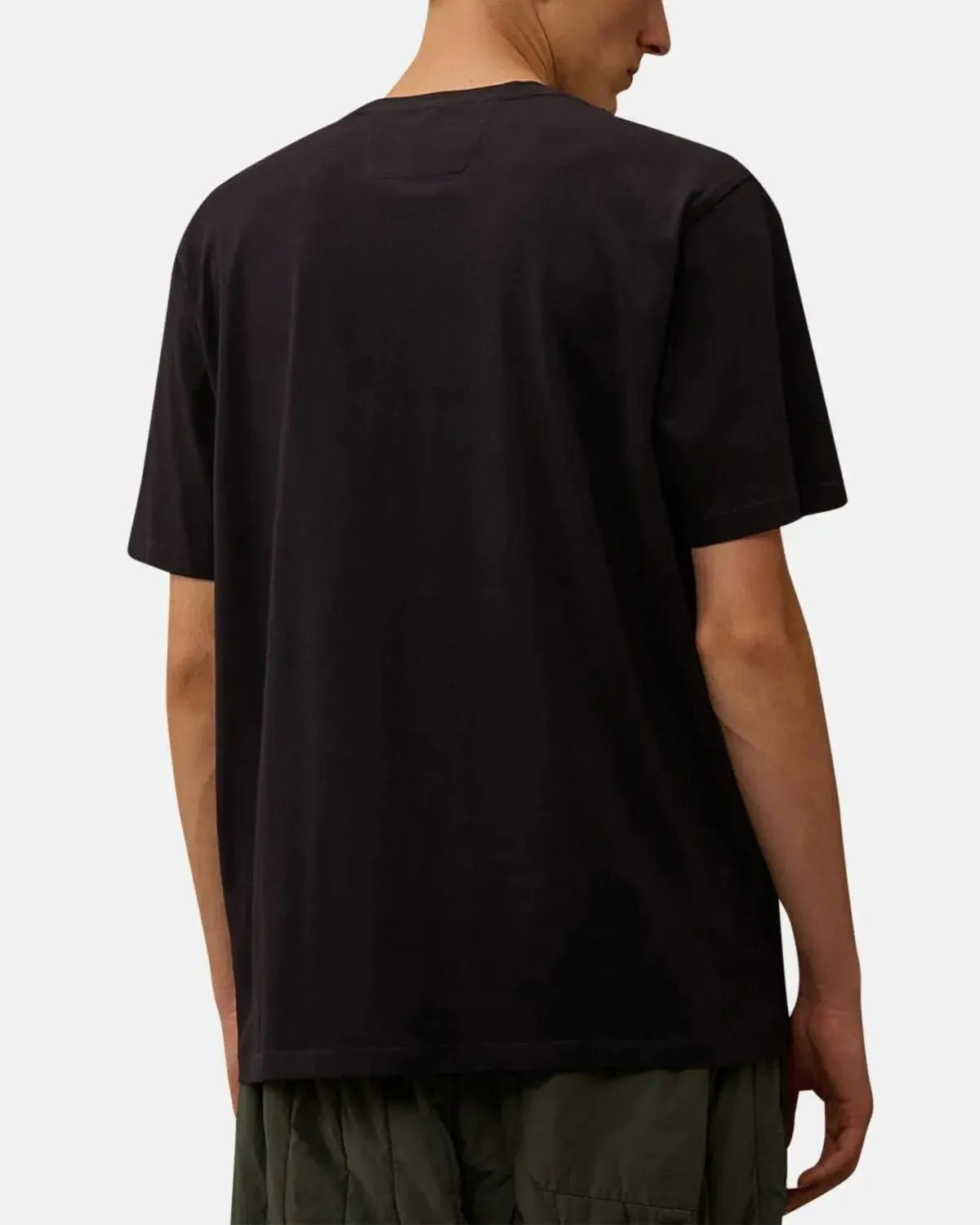 CP COMPANY 30/1 JERSEY VERTICAL LOGO T - SHIRT TOTAL ECLIPSE - northern threads