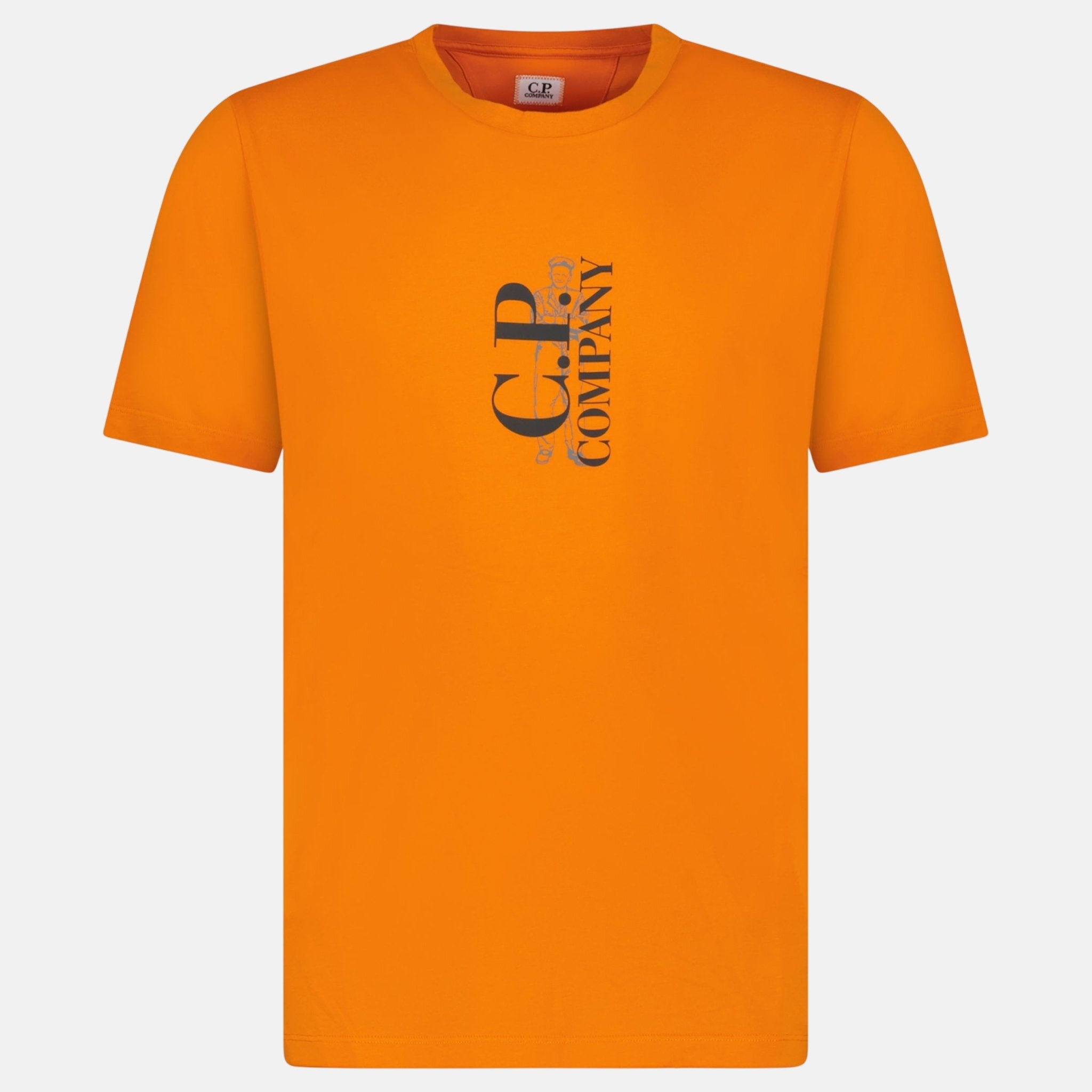 CP Company 30/1 Sailor Logo T-Shirt Russet Orange - C54 - northern threads uk